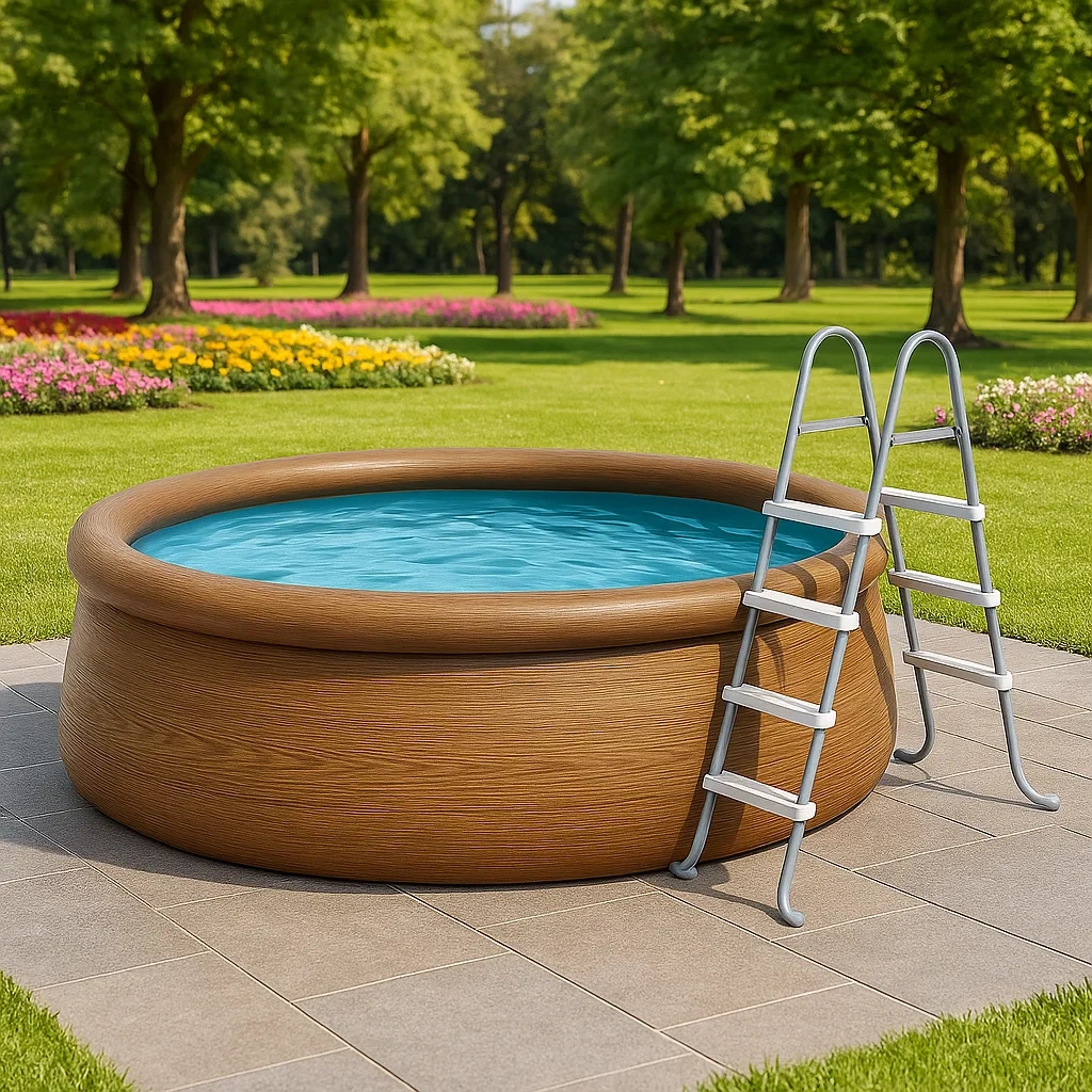 Piscina desmontable 300x75 cm, madera wmmxARBg16lk