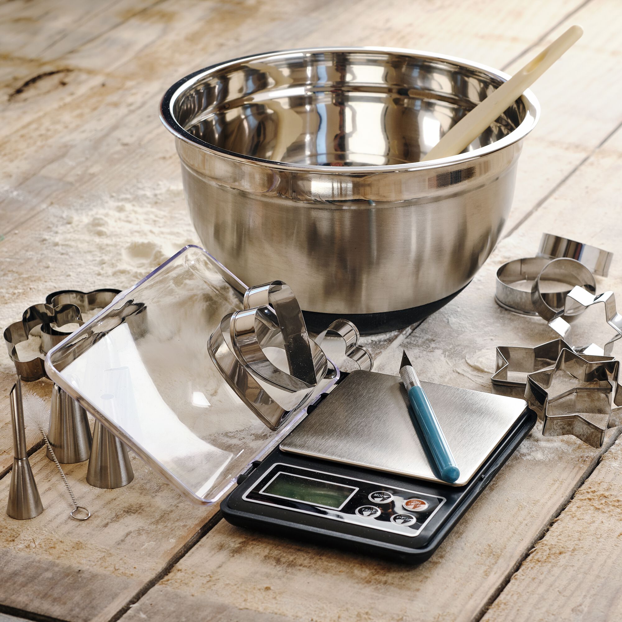 PATISDECOR - Lot de 5 douilles en inox avec goupillon - argenté