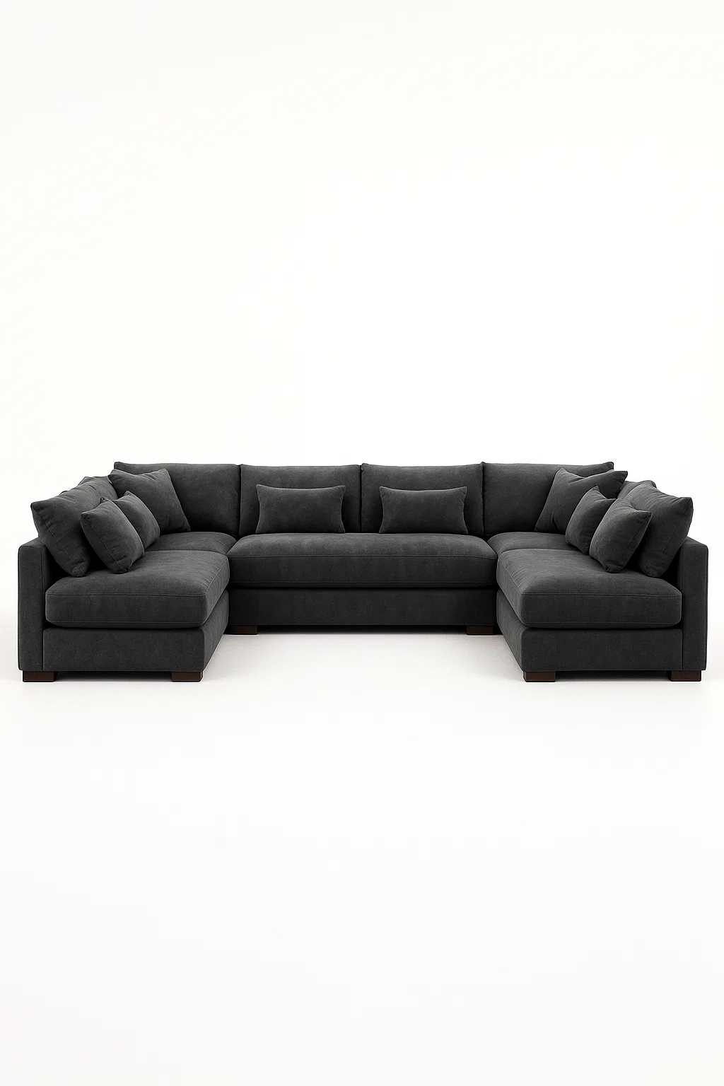 Sofá xxl rinconero en tela con cojines decorativos