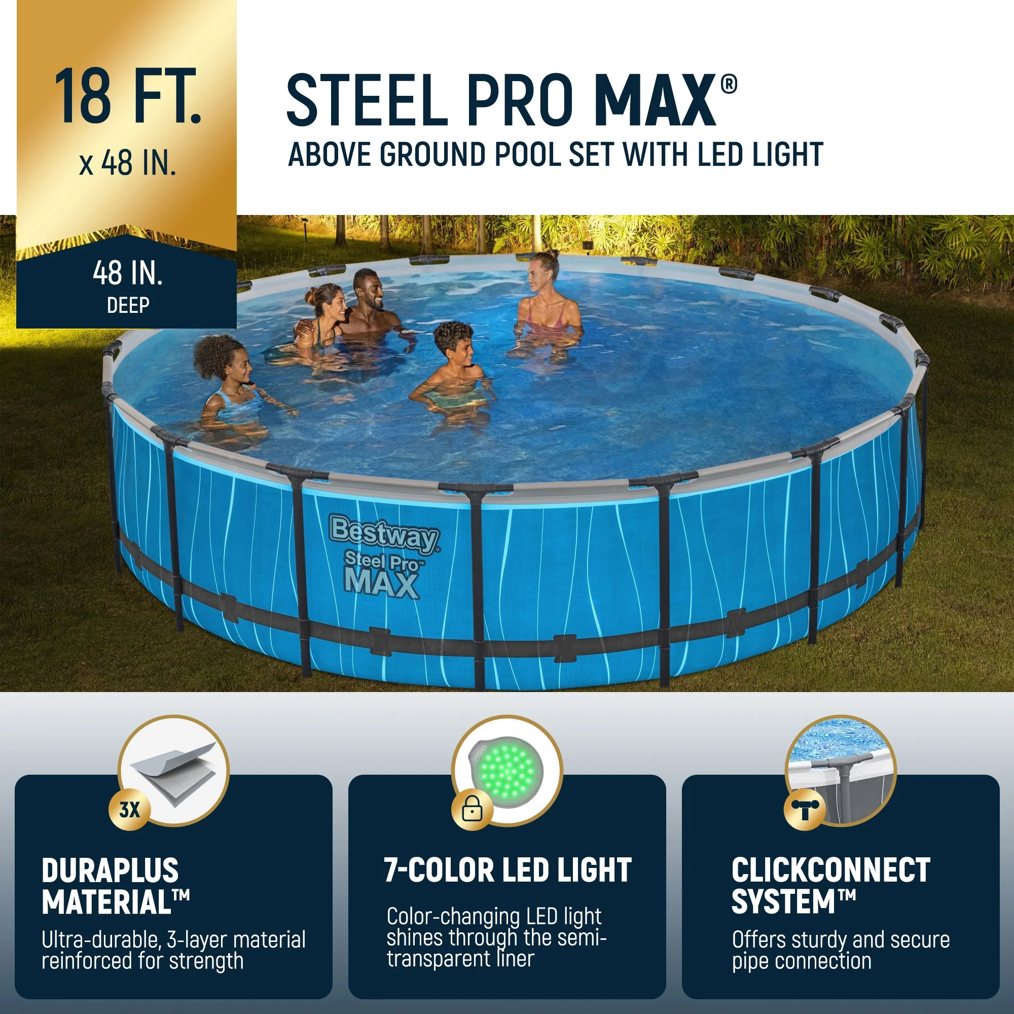 Bestway Steel Pro MAX 12' x 30" Above Ground Outdoor Swimming Pool Set - Image 33