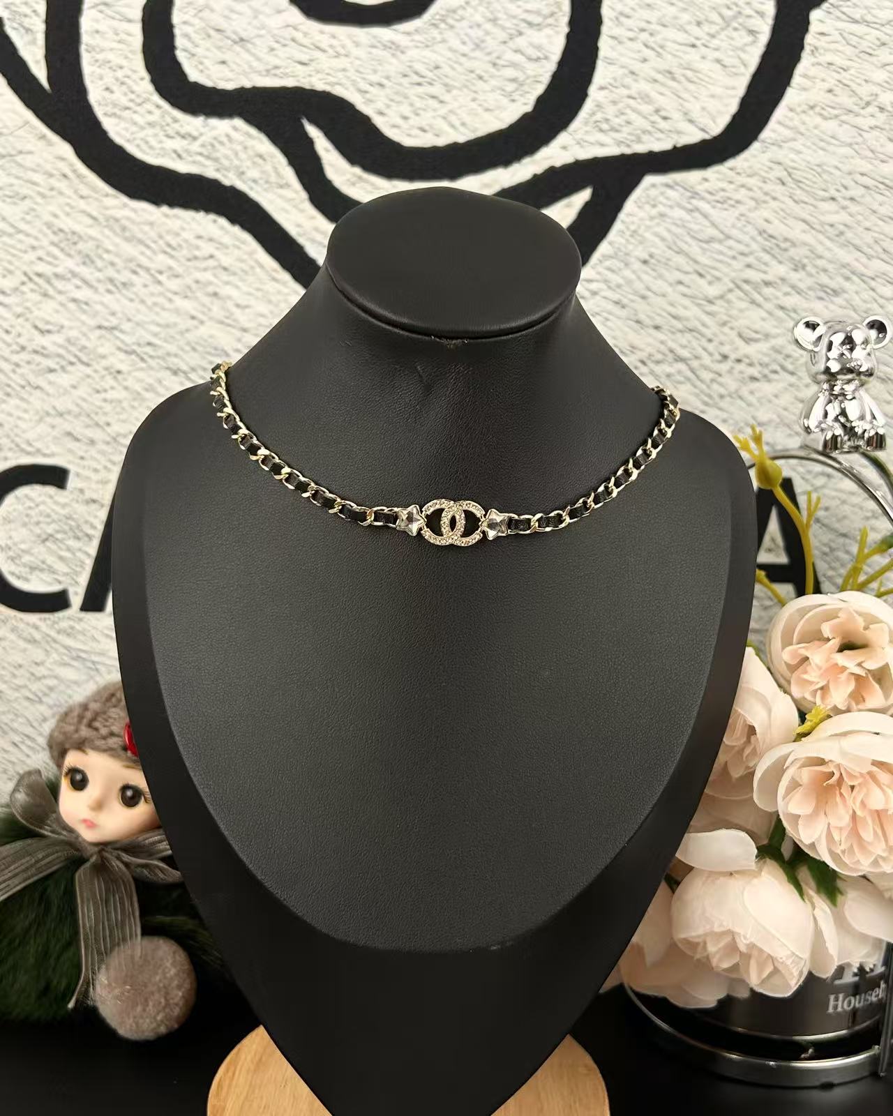 Chanel Leather Chain Choker Necklace - Original Replica Club