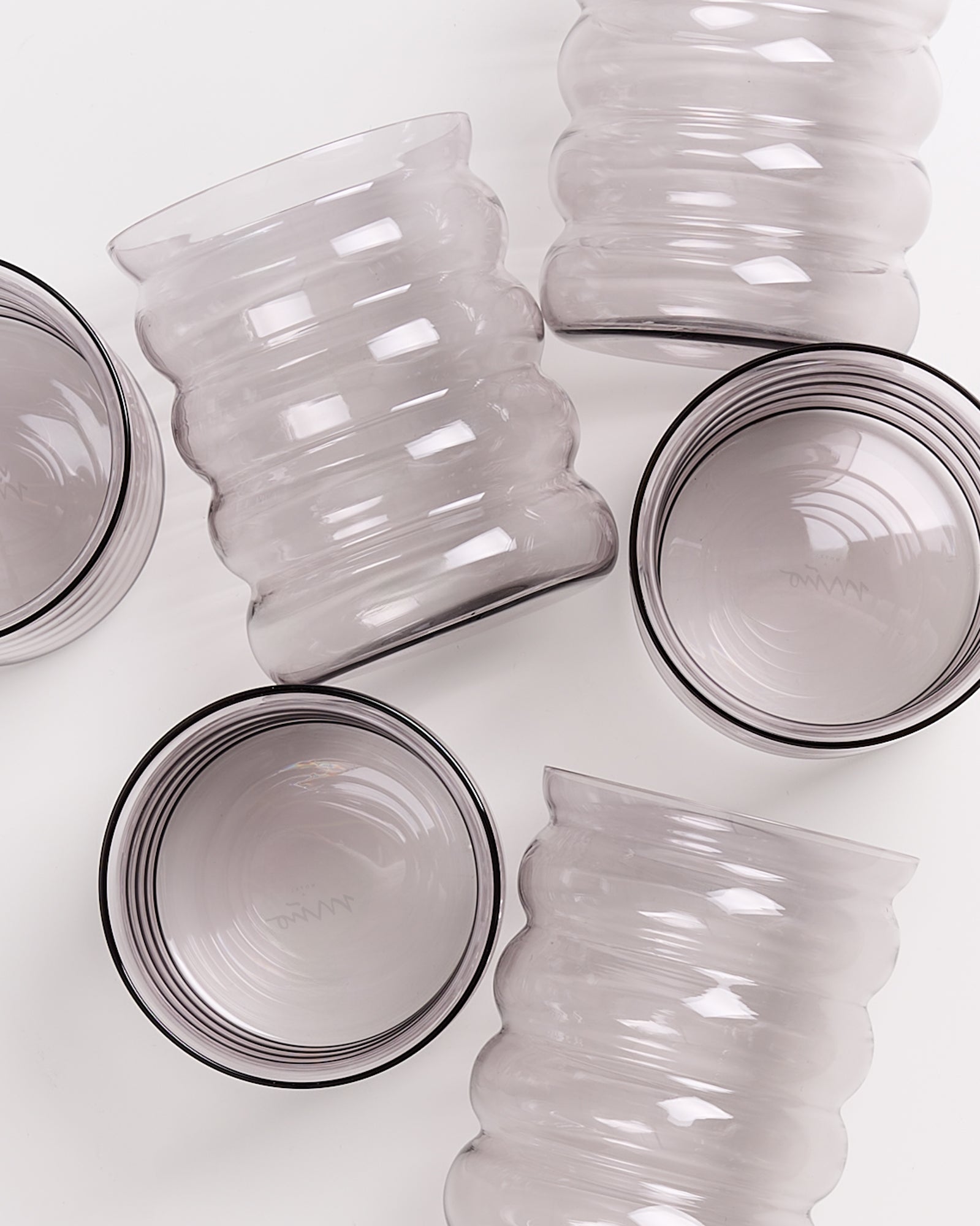 Joia Glas groß bubble grau 6er-Set
