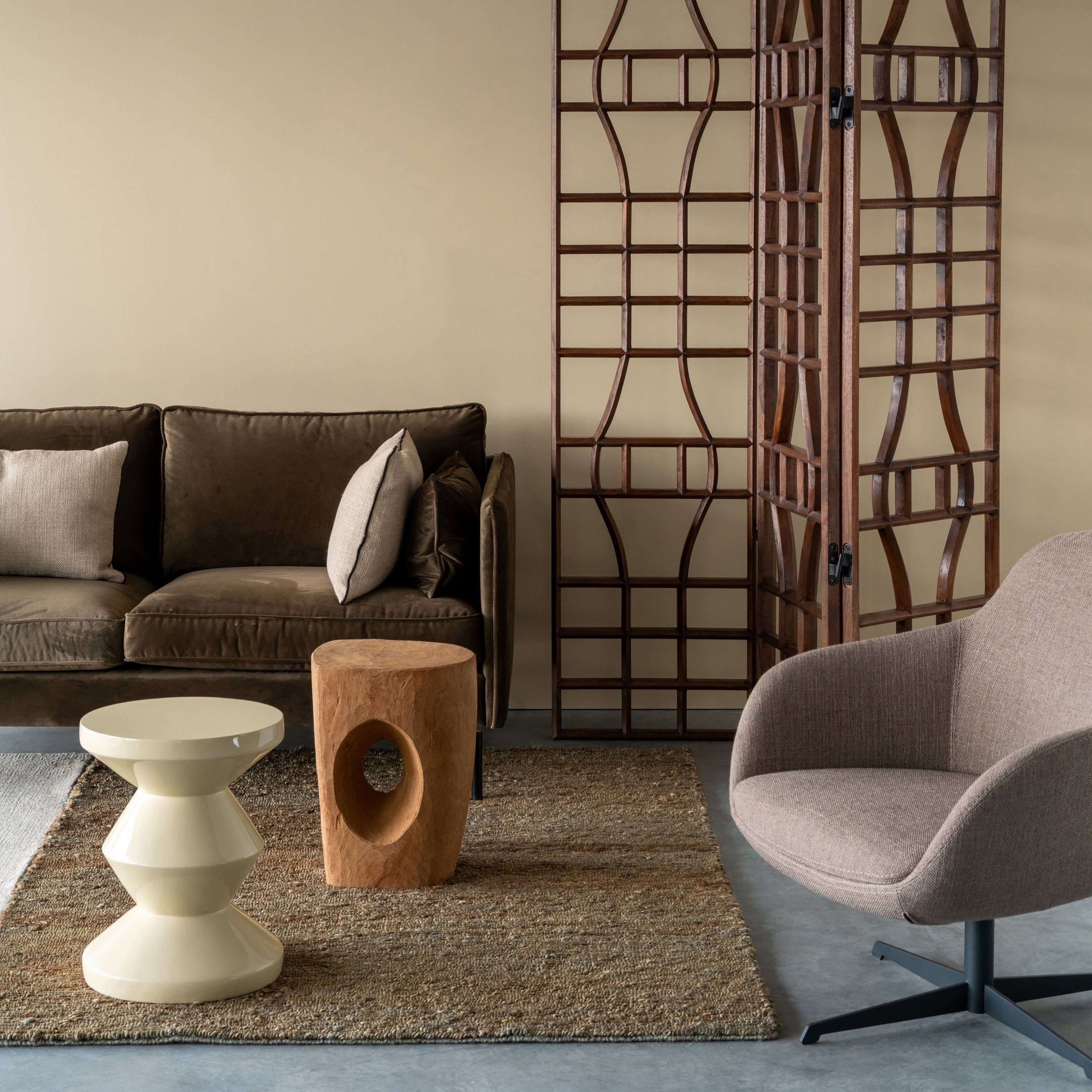 POLSPOTTEN Zig Zag Bijzettafel - Beige