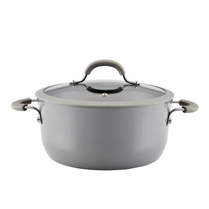 Rachael Ray Cook + Create 5qt Aluminum Nonstick Dutch Oven with Lid - Gray