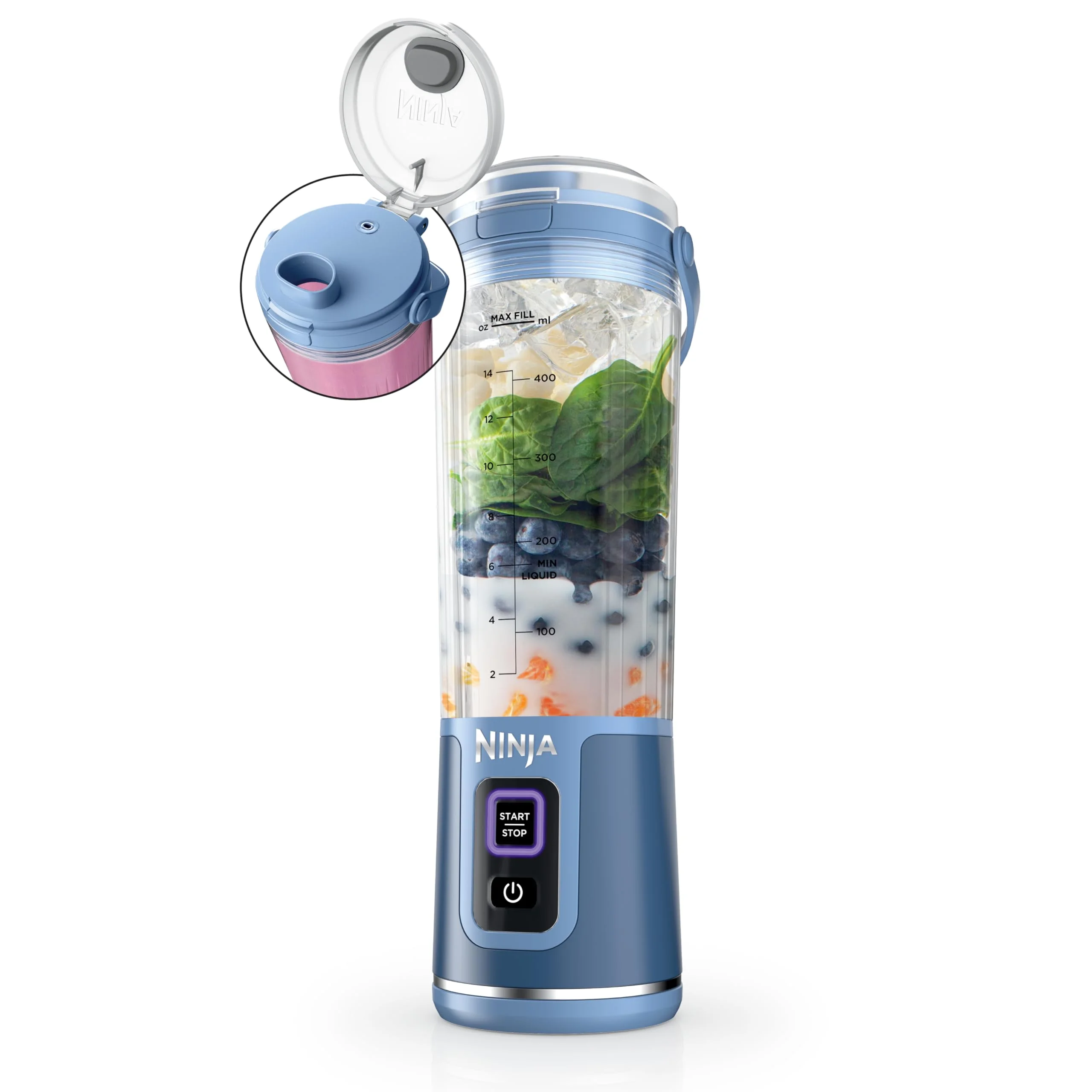 Ninja Blast Portable Blender, Cordless, 18oz. Vessel, Personal Blender for Shakes & Smoothies, BPA Free, Leakproof Lid & Sip Spout, USB-C Rechargeable, Dishwasher Safe Parts, Metallic Purple, - Image 109