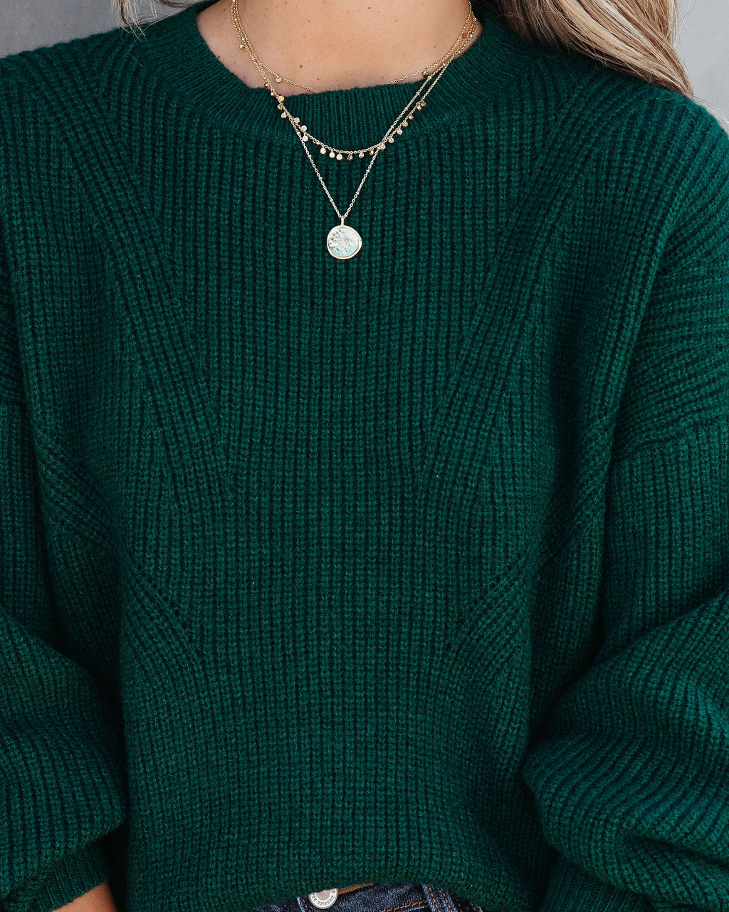 Taytum Knit Pullover Sweater - Pine - Se7enfashion