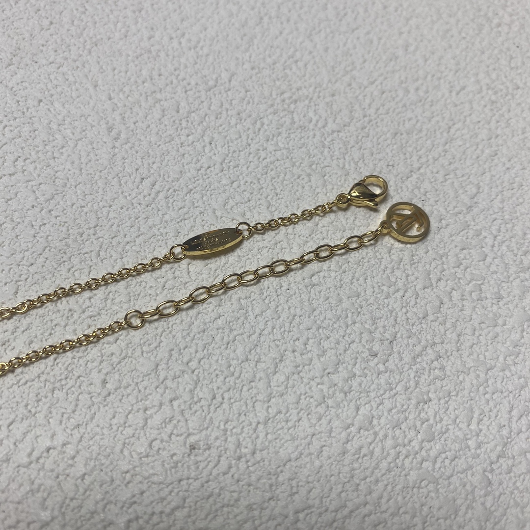 Louis Vuitton White LV Letters Bracelet Necklace - Original Replica Club