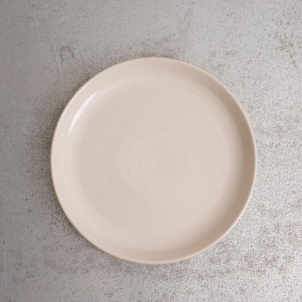 Assiette plate en grès fin - Blanc