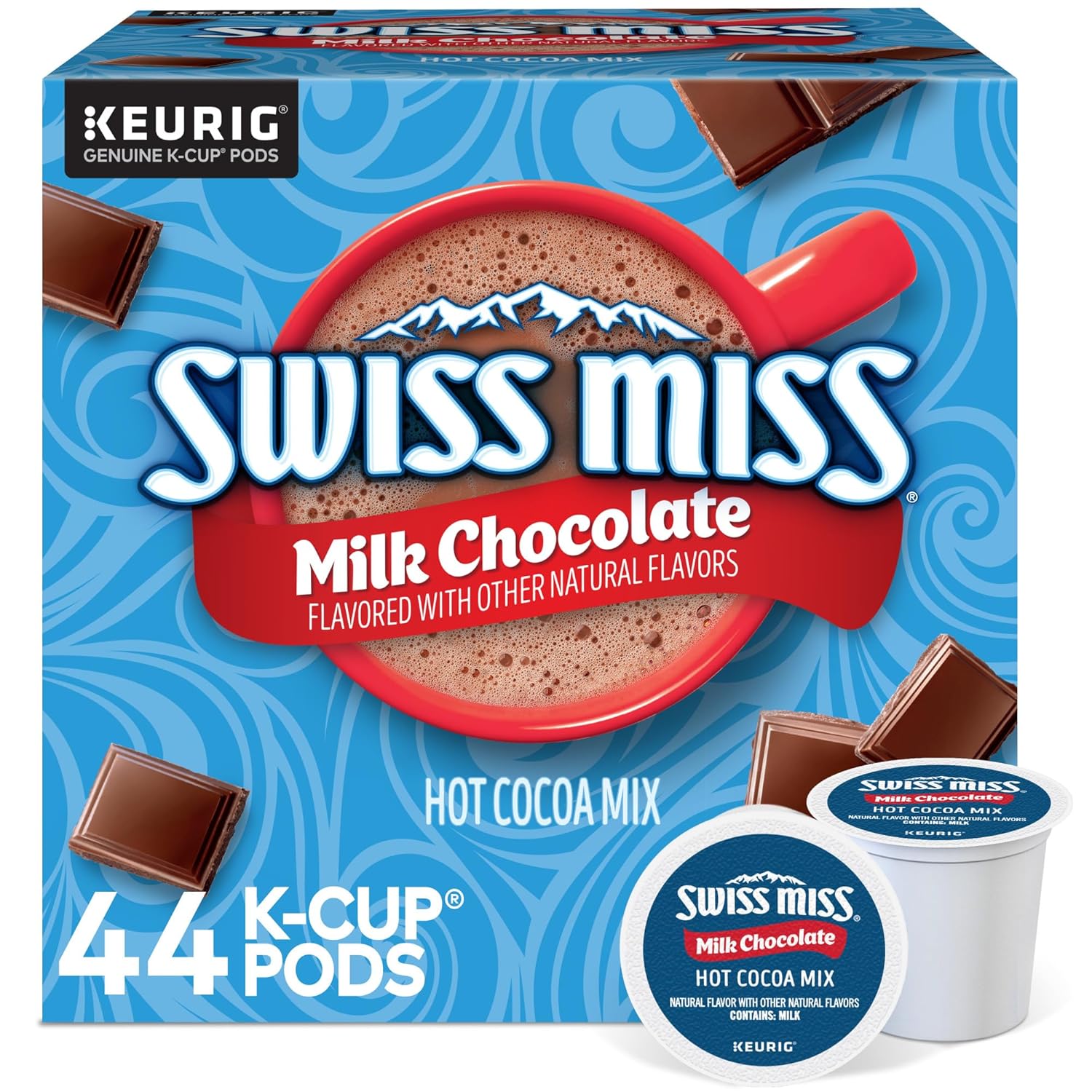 Swiss Miss Milk Chocolate Hot Cocoa. Single-Serve Keurig K-Cup Pods. Hot Chocolate. 44 Count