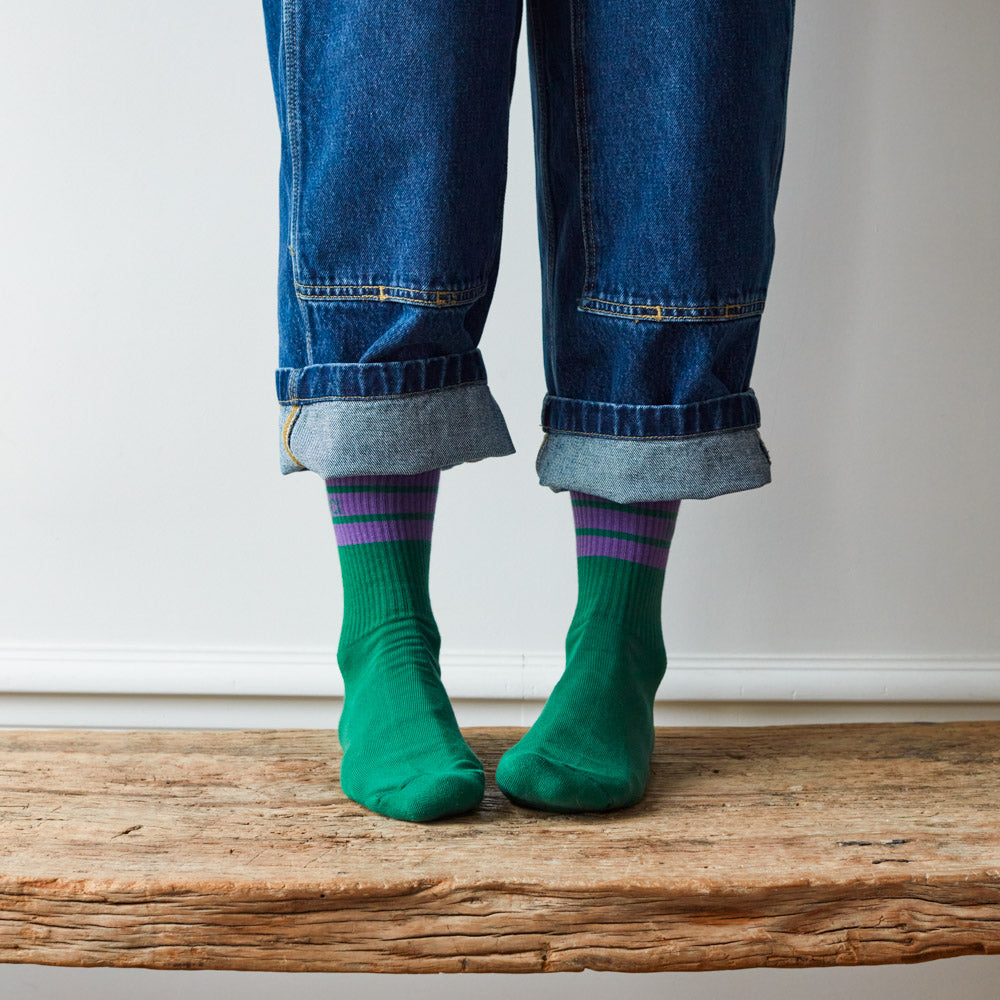 Merci - Chaussettes à rayures - Vert