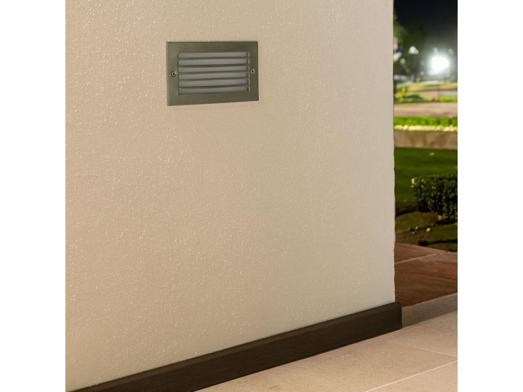 Baliza Exterior LED 9W Empotrable Pared Negro Drive Blanco Cálido 3000K