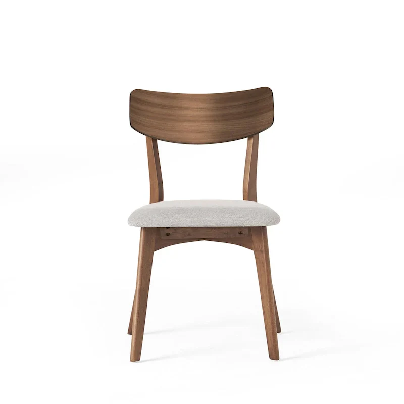 Pair of Light Beige Wooden Dining Chairs - Versatile Side Chairs for Office or Home