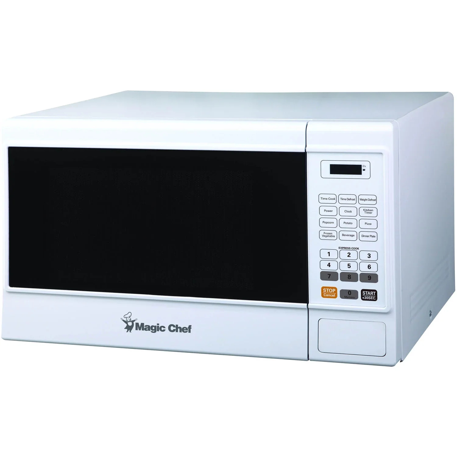 Magic Chef 1.6 Cu. ft. 1100W Countertop Microwave Oven with Push-Button Door in Black, New