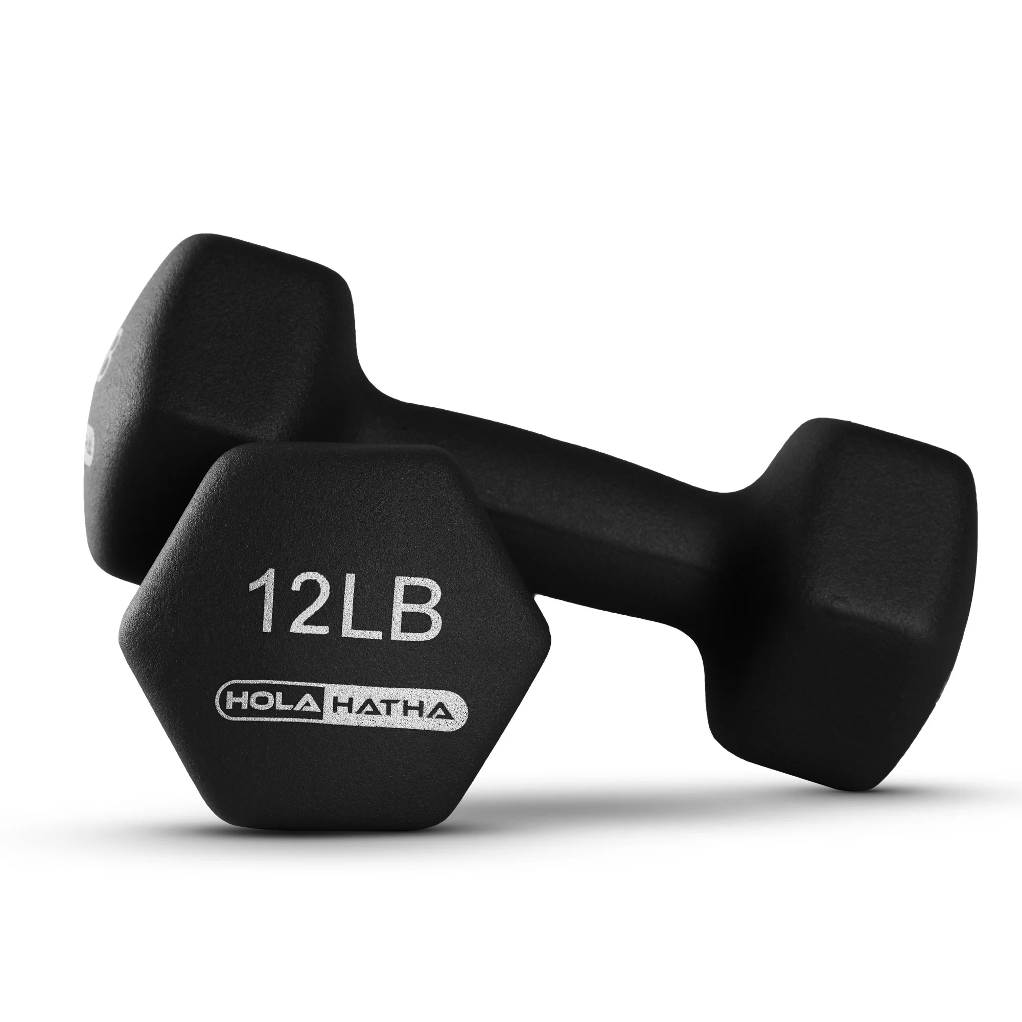 HolaHatha Neoprene Dumbbell Weight Set with Rack (Black), 112.5 lb - Image 12
