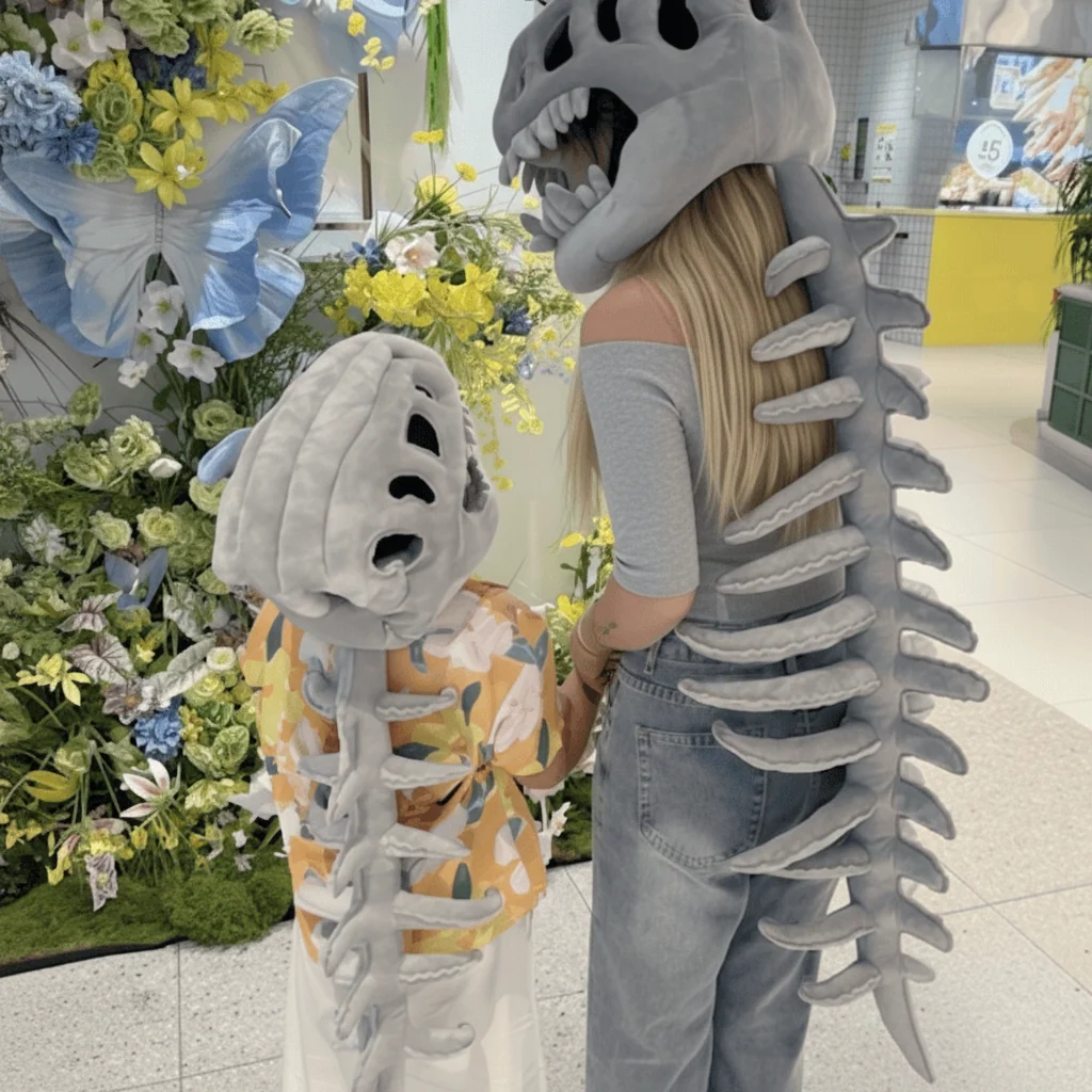 Halloween Costumes Dinosaur Skeleton Plush Kids Party Outfit - Image 3 Halloween Costumes Dinosaur Skeleton Plush Kids Party Outfit - Image 3