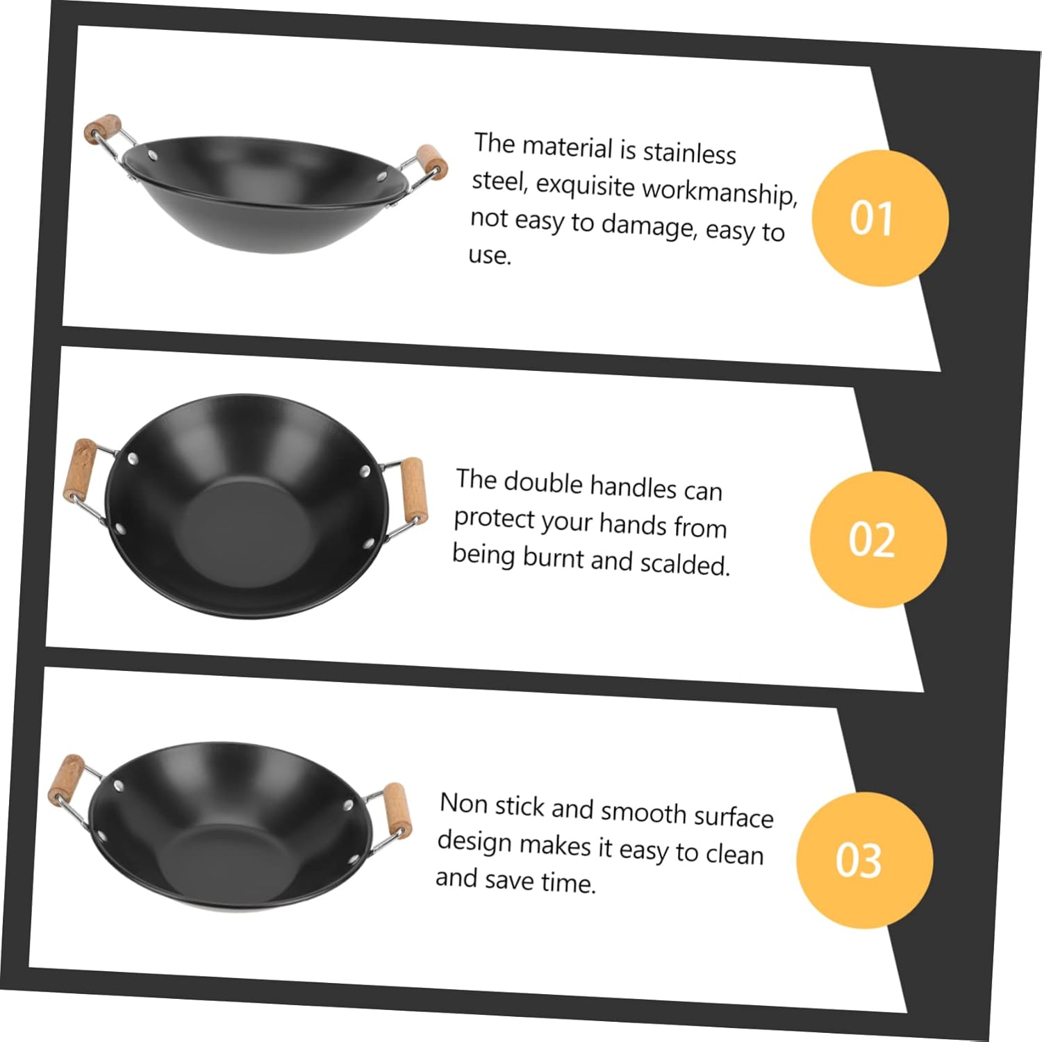 MAGICLULU Stainless Steel Griddle Nonstick Grill Pan Camping Skillet Steak Cooker Nonstick Pan with Lid Noodle Omelet Paella Pan Japanese Small Stoves Wok Metal Individual