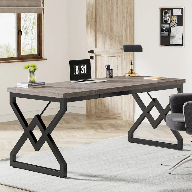 63-Inch Spacious Executive Desk for Home Office Use