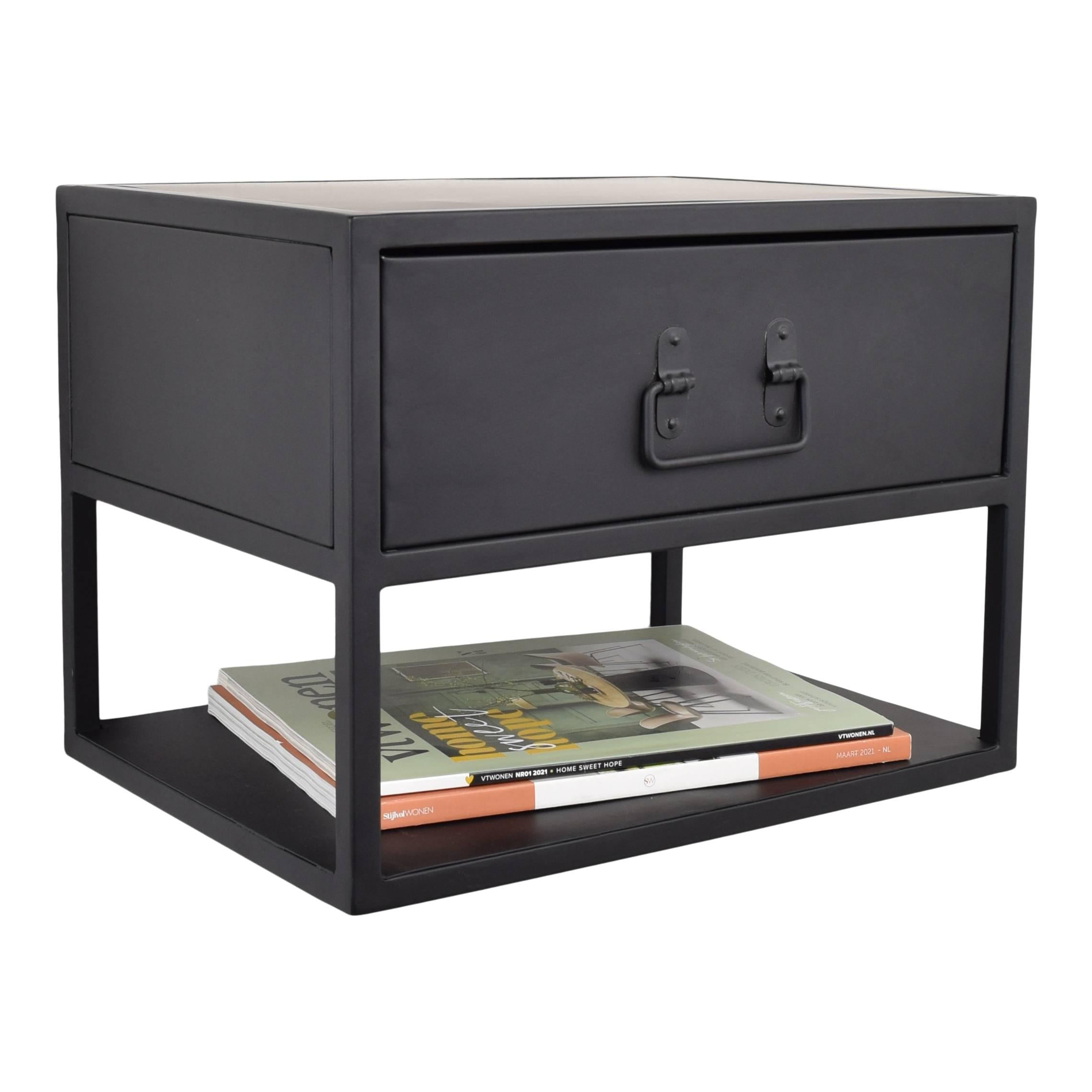 LOFT42 Djax nachtkastje Industrieel - Zwevend - Zwart