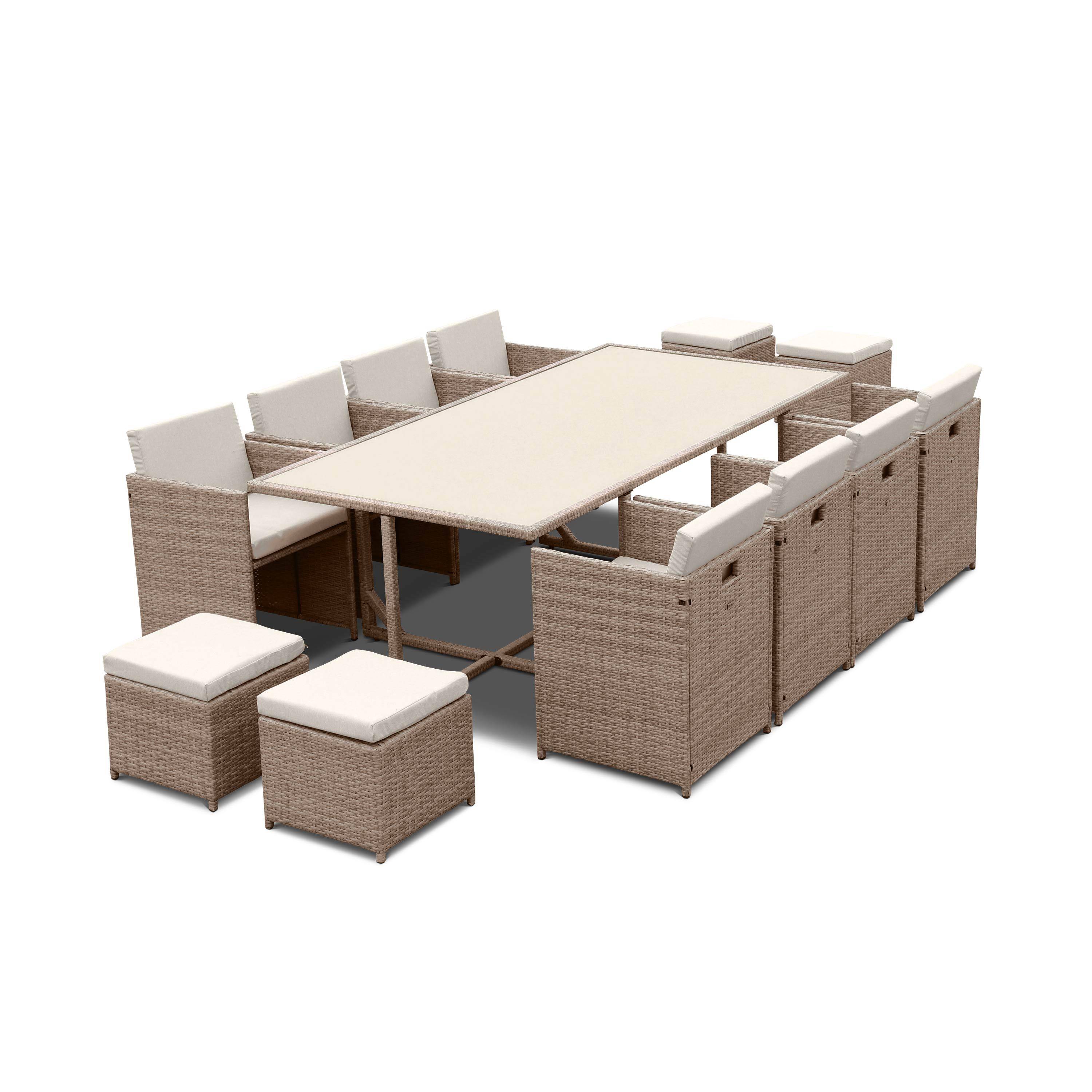 Vabo 12 - Mesa de jardín de resina con capacidad de 12 plazas
