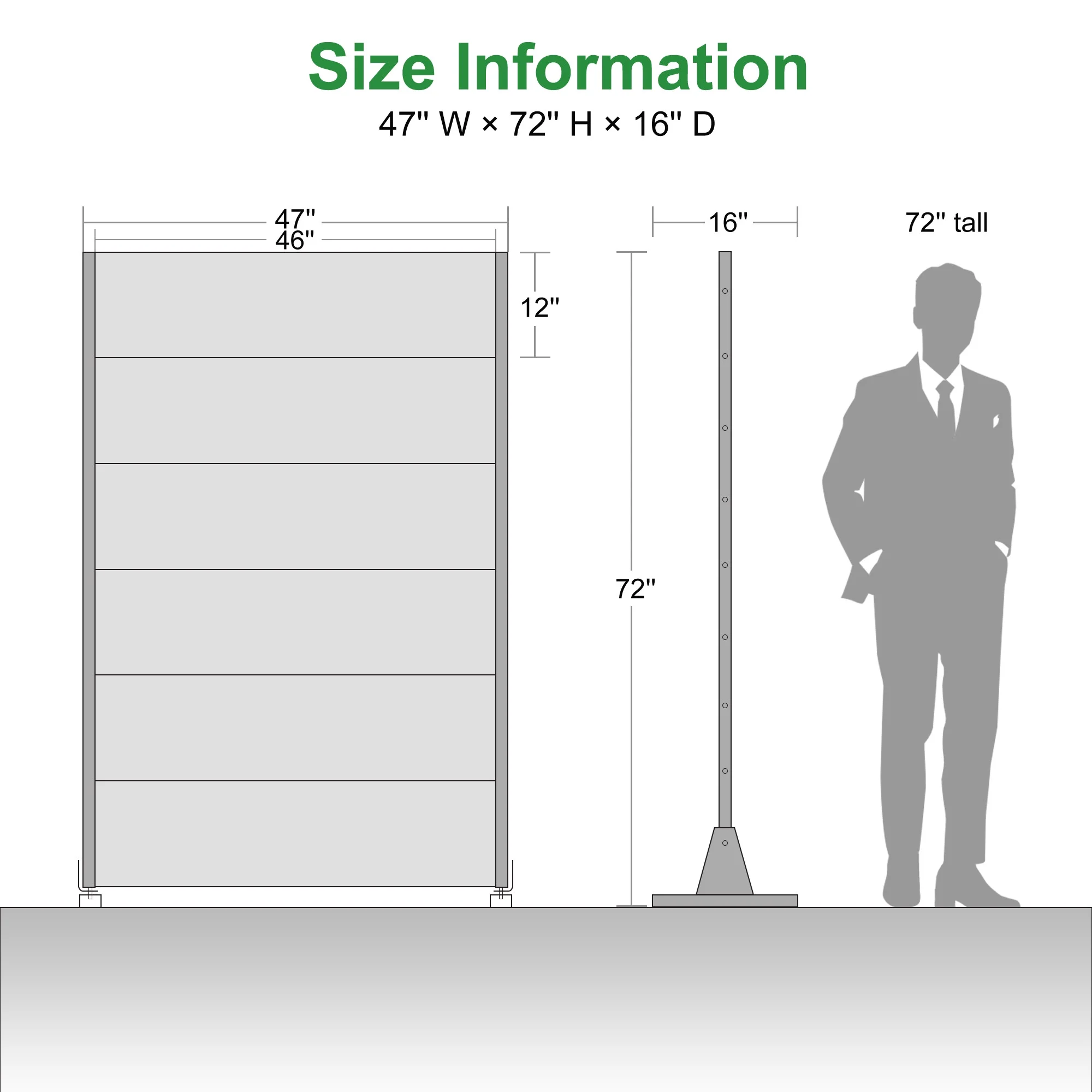 MAYEERTY Outdoor & Indoor Metal Panel Screen, Heavy-Duty Decorative Partition,Stripe,Black - Image 7