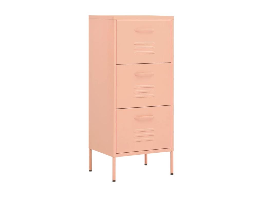 Armario de almacenamiento acero rosa 42,5x35x101,5 cm