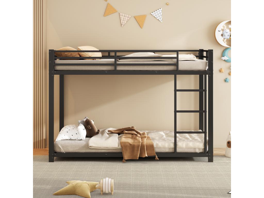Camas infantiles 90*200, literas, camas de hierro, literas de hierro de forma clásica, negro