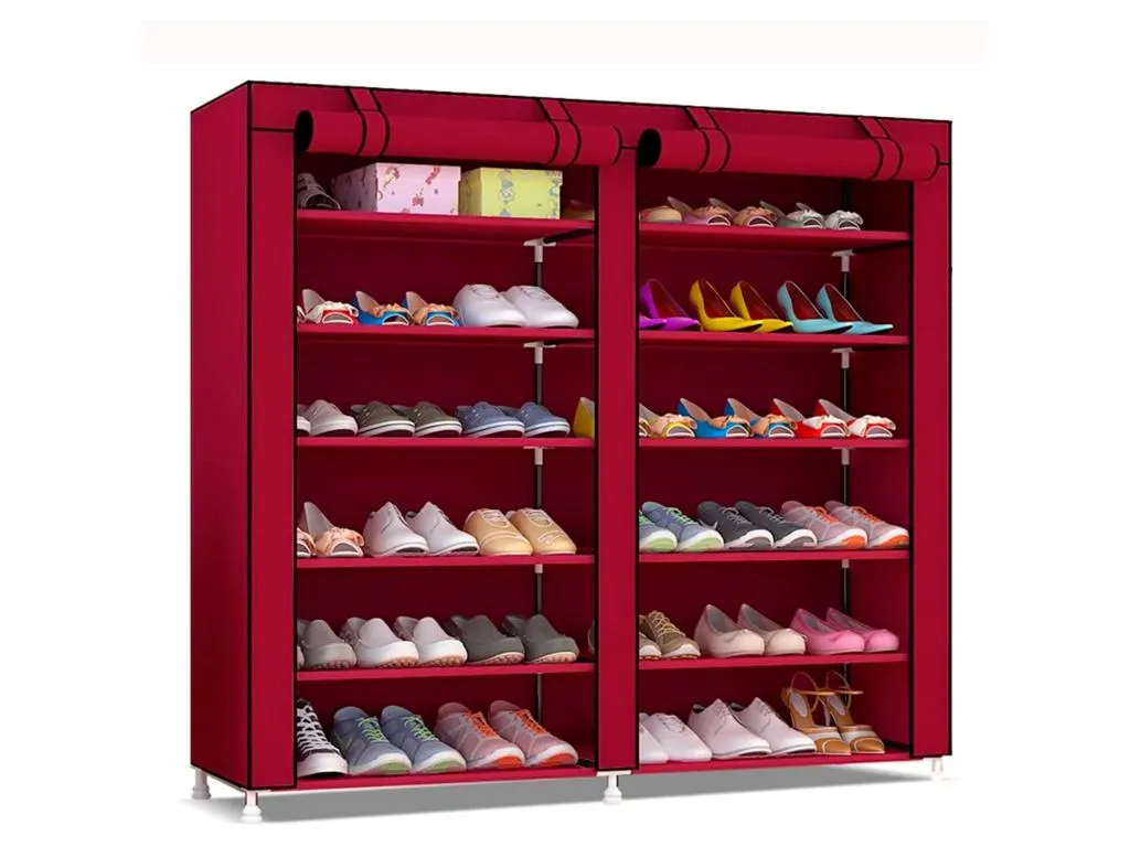 Armario Zapatero Tela con Puertas Cremallera 110x120x30 cm 72909qrtu