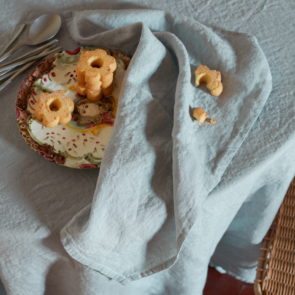 Serviette de table en lin lavé - Gris Vésuve