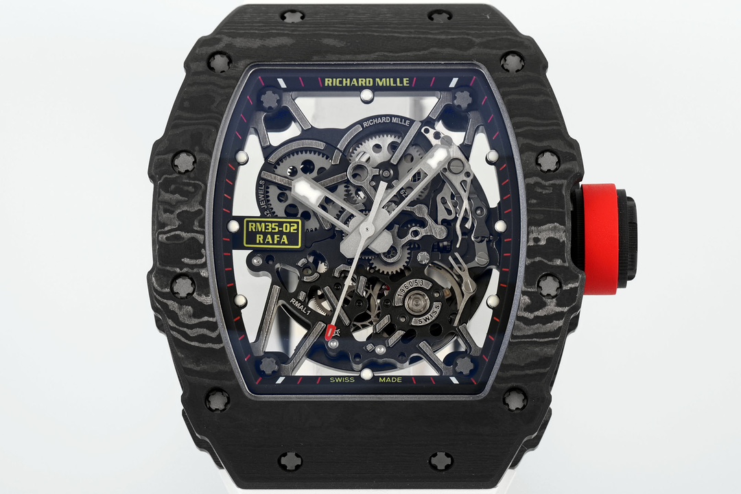 Richard Mille RM 035-02 Rafael Nadal NTPT Carbon on White Rubber Strap