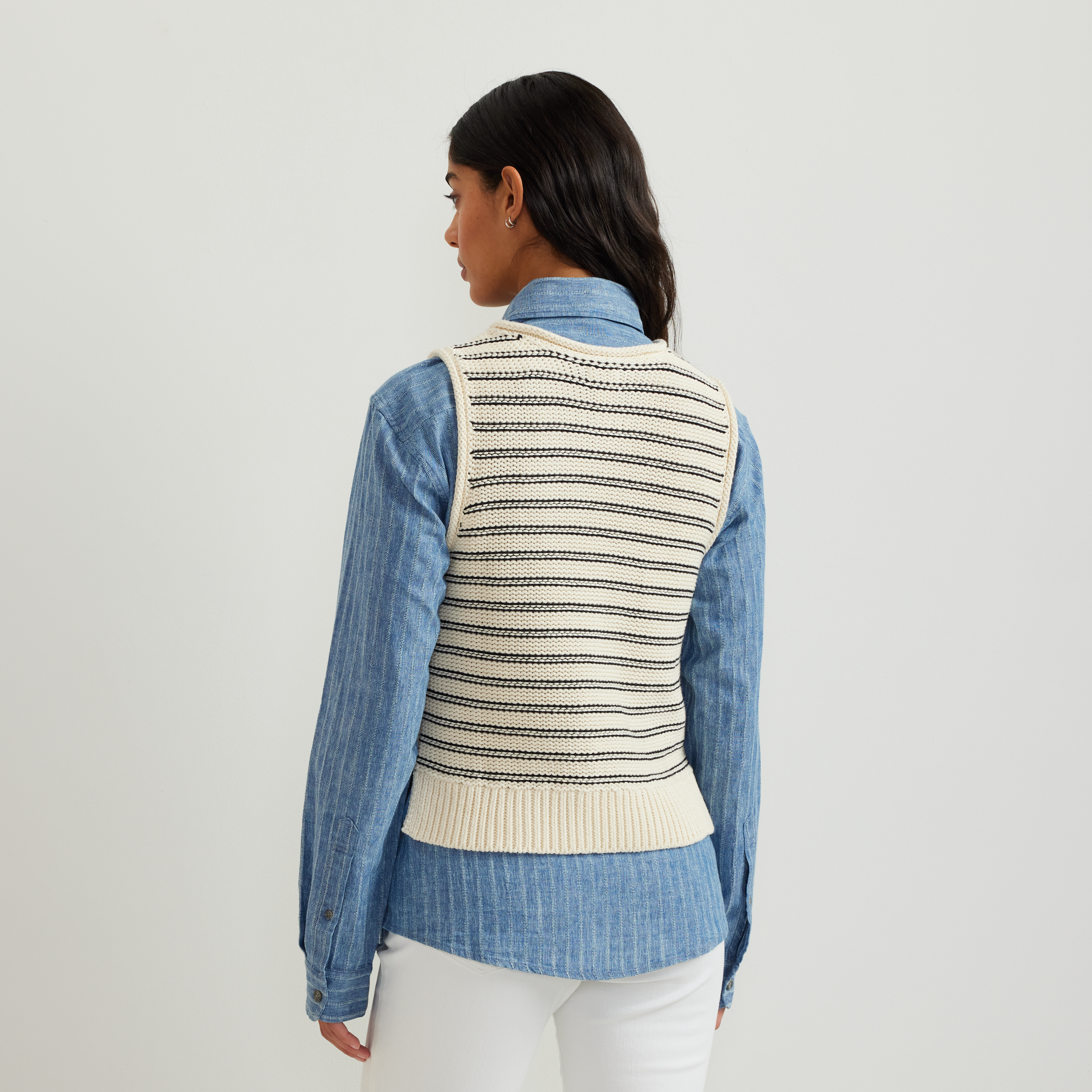 Women's Striped Sweater Tank - Eddie Bauer Outlet