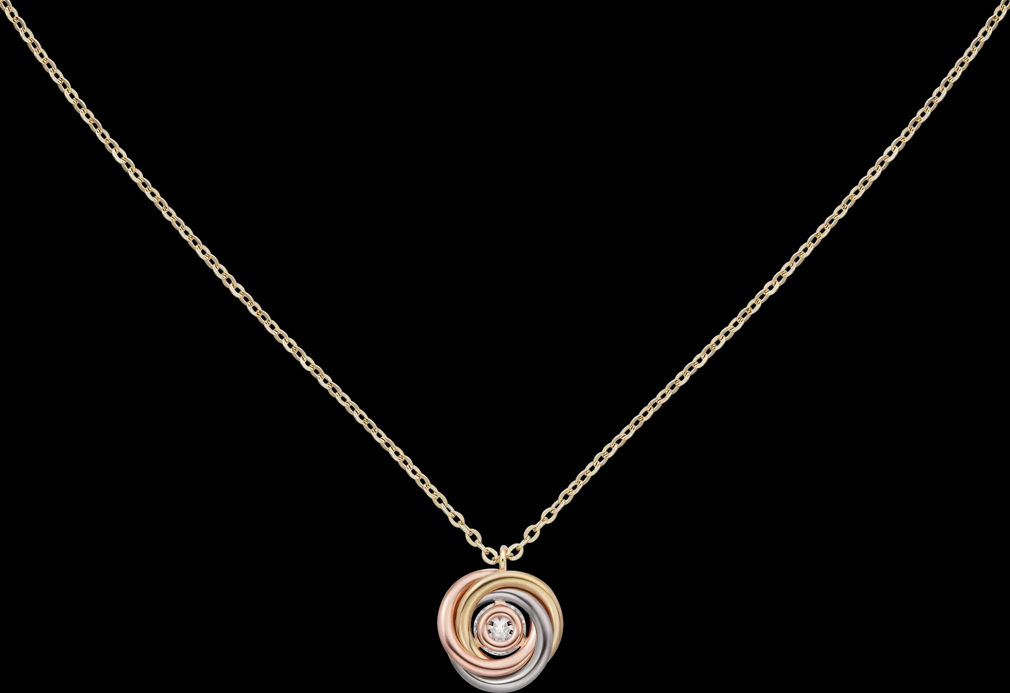 Cartier Full Diamond Paved Trinity Pendant Necklace - Original Replica Club