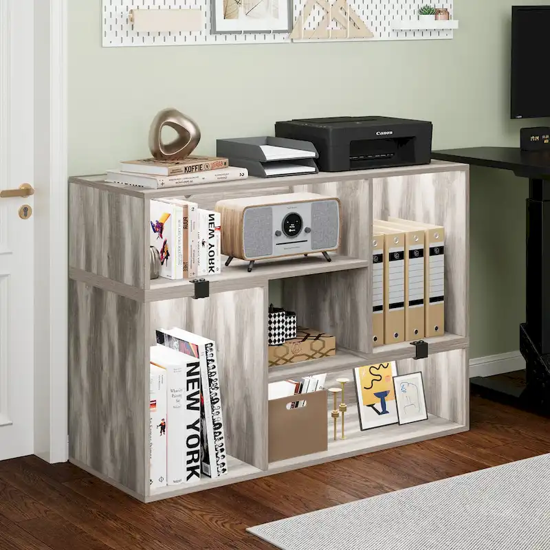 Modern Modular TV Stand with LED Lighting & Open Storage
