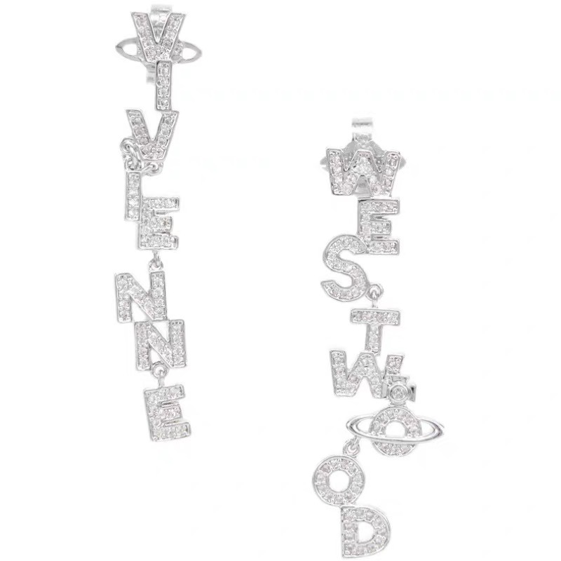 Vivienne Westwood Letters Asymmetric Earrings - Original Replica Club