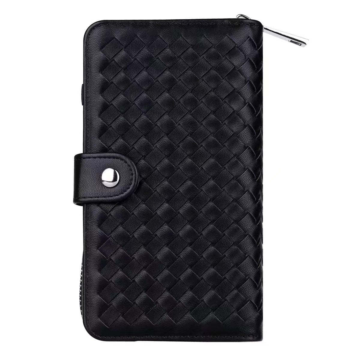 SAMSUNG Weave Texture Zipper Wallet Magnetic Detachable 2 In 1 Case
