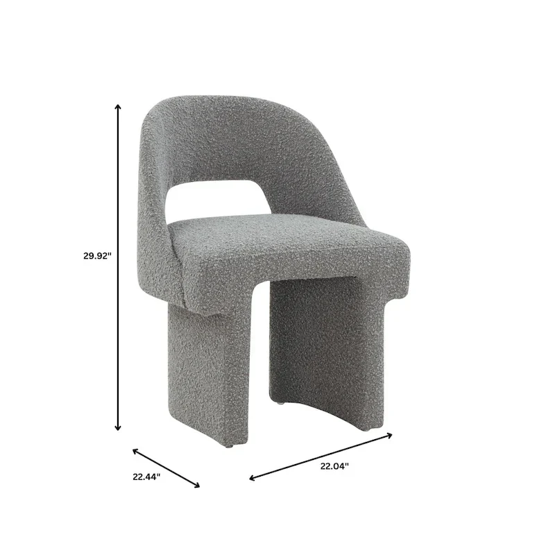 Modern Elegant Boucle Upholstered Accent Chair with MDF Wood Frame for Home Office, Living Room, and Bedroom