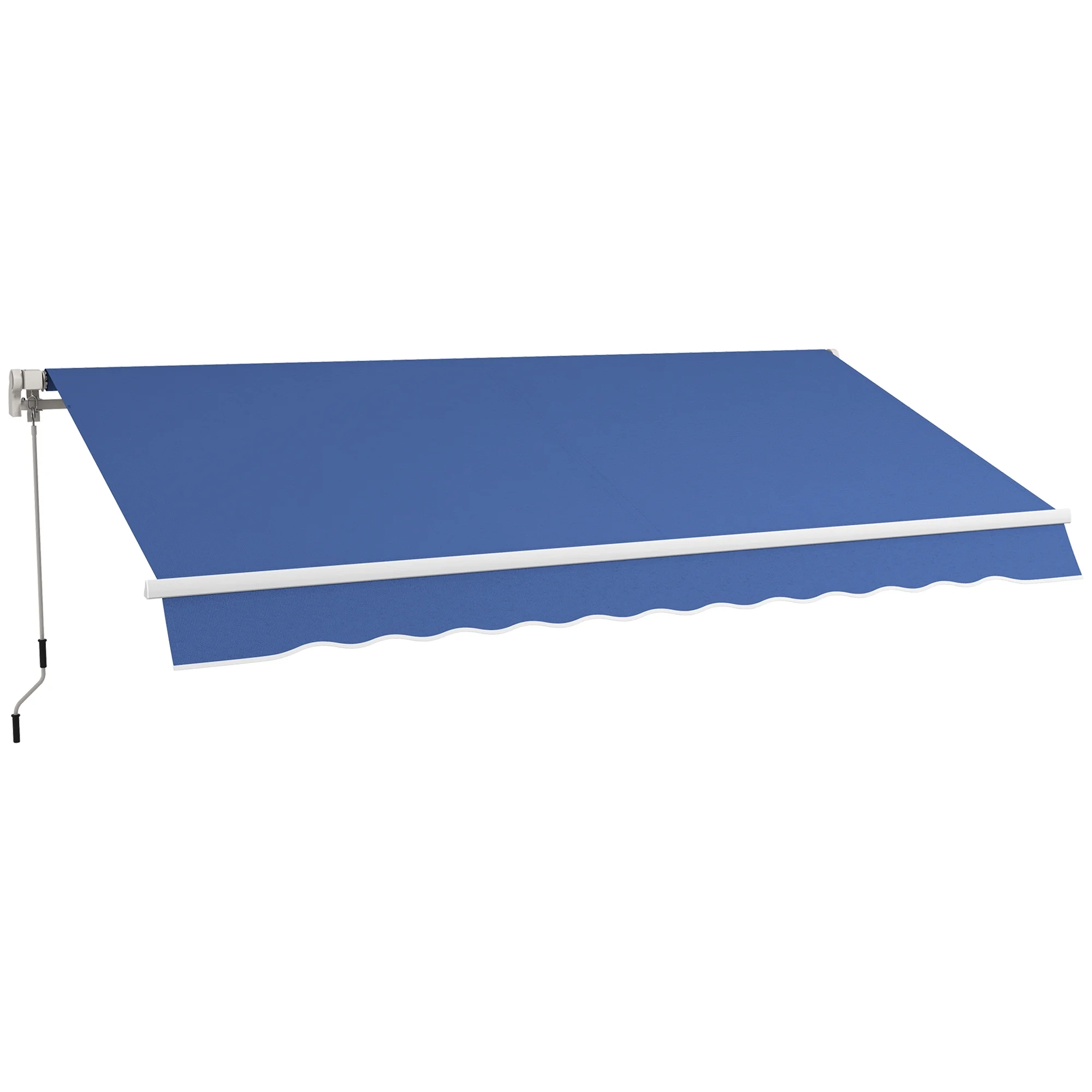 Outsunny 12' x 10' Manual Retractable Awning Outdoor Sunshade Shelter for Patio, Balcony, Yard, with Adjustable & Versatile Design, Beige and White - Image 74