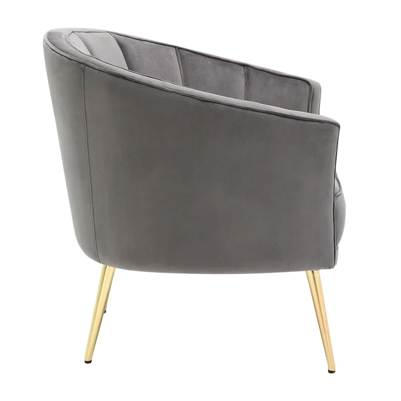 Randolf Velvet Accent Chair in Silver Orchid