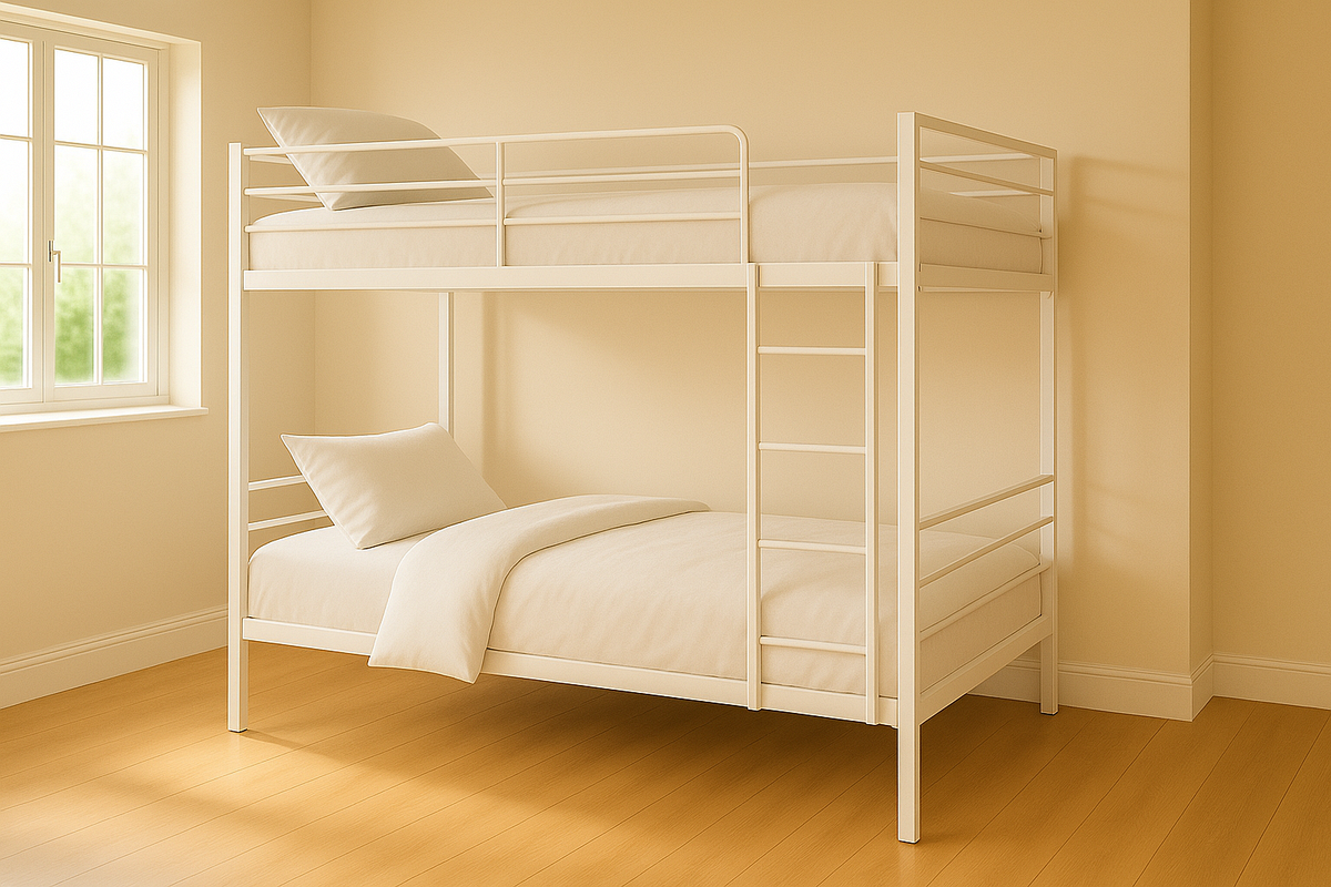 Litera Metálica Blanca para Dormitorio Juvenil 200x90x160 cm
