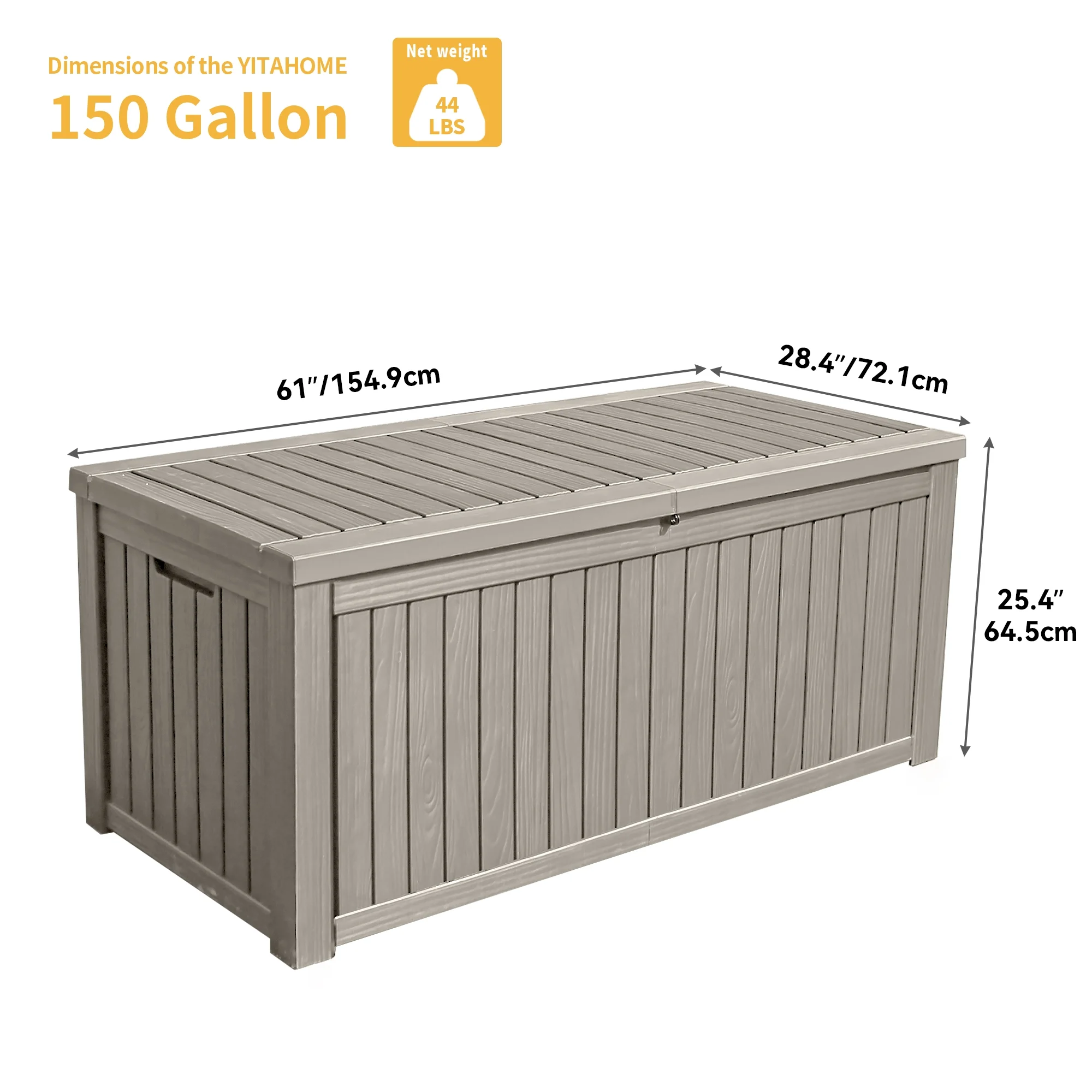 Uforic 150 Gallon Outdoor Storage Deck Box , Large Outdoor Storage Organized w/Divider,for Patio Furniture,Garden Tools, Black - Image 10