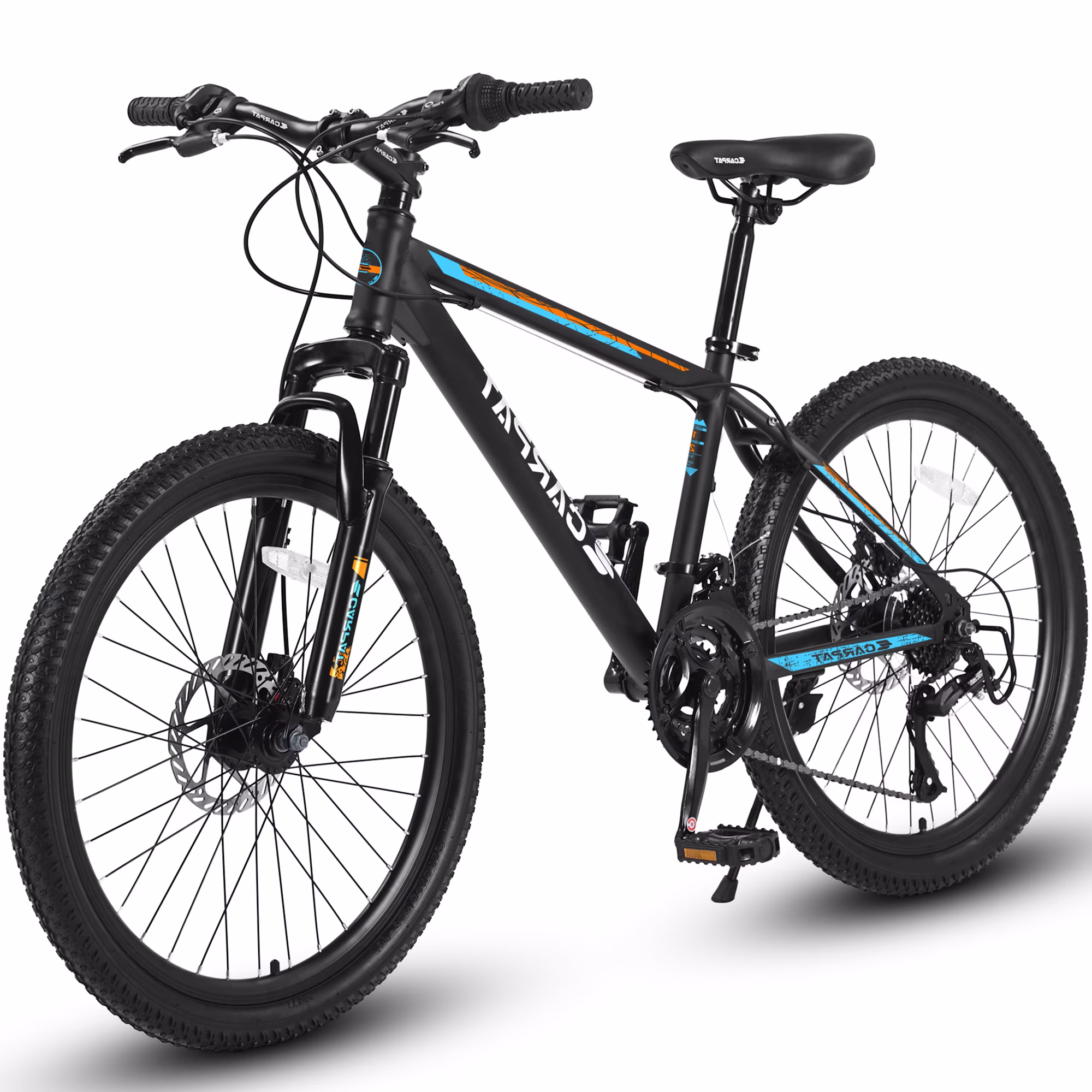 26 inch Mountain Bike for Men, Adult Mountain Bike with Shimano 21 Speed & Disc Brakes, Black Orange - Image 3