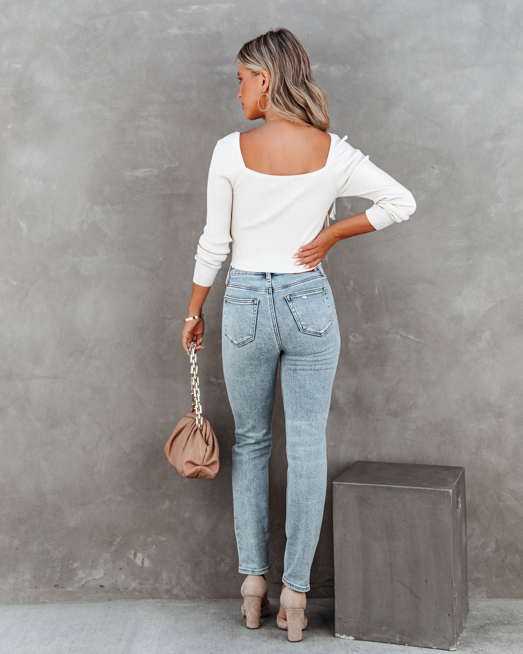 Celeste Ribbed Ruffle Crop Top - Cream - Se7enfashion