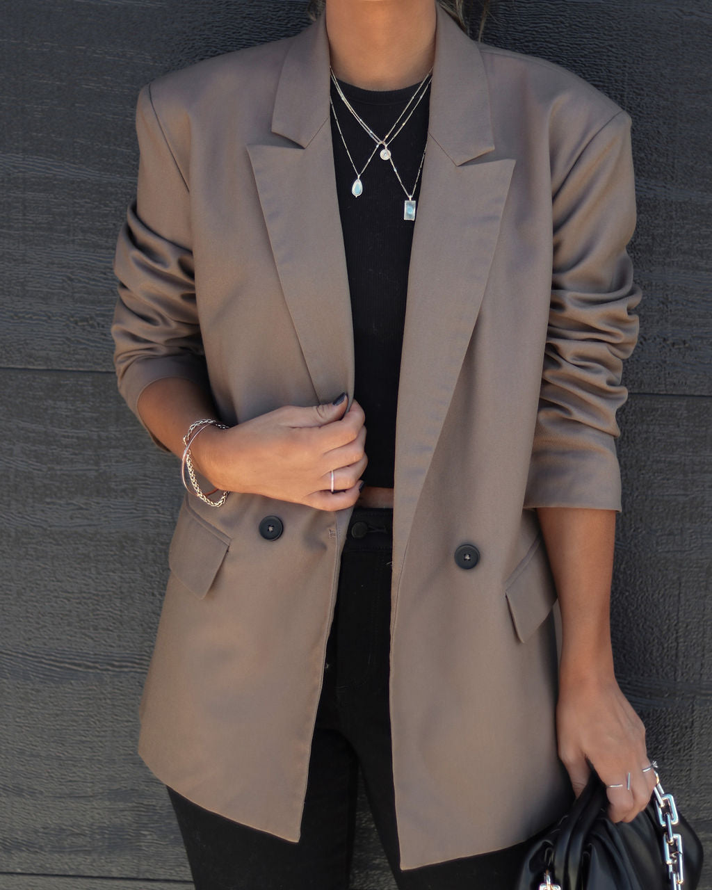 Daily Mail Pocketed Blazer - Mocha - Se7enfashion