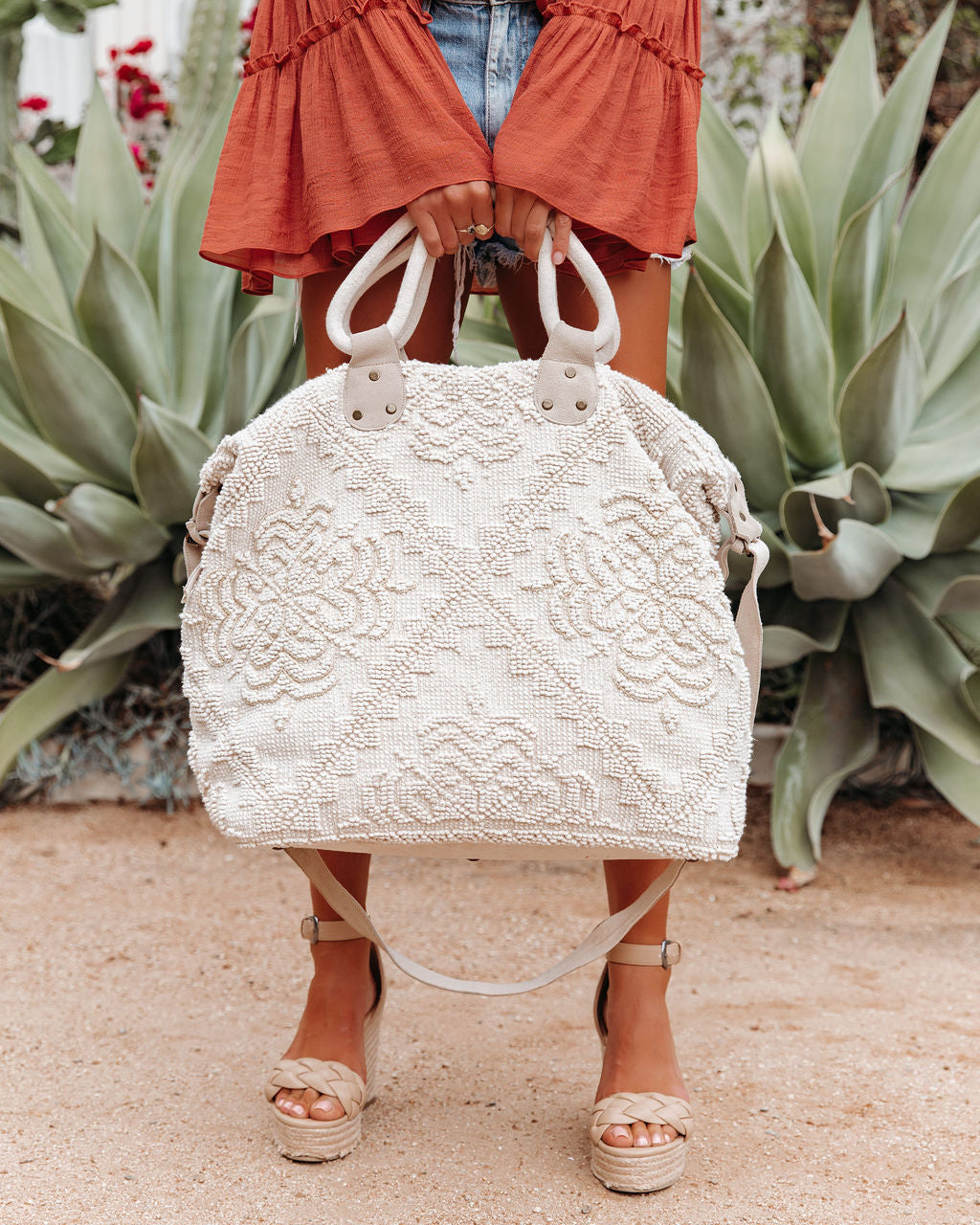 Sequoia Embellished Weekender Bag - Natural - Se7enfashion