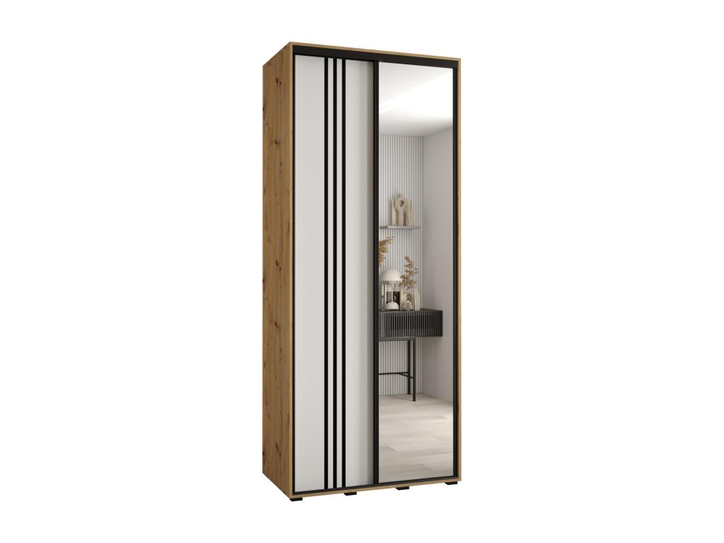ARMARIO Cozovis 7 DE PUERTAS CORREDERAS 235 - 2/100/60 2 puertas Artisan/Blanco/Negro