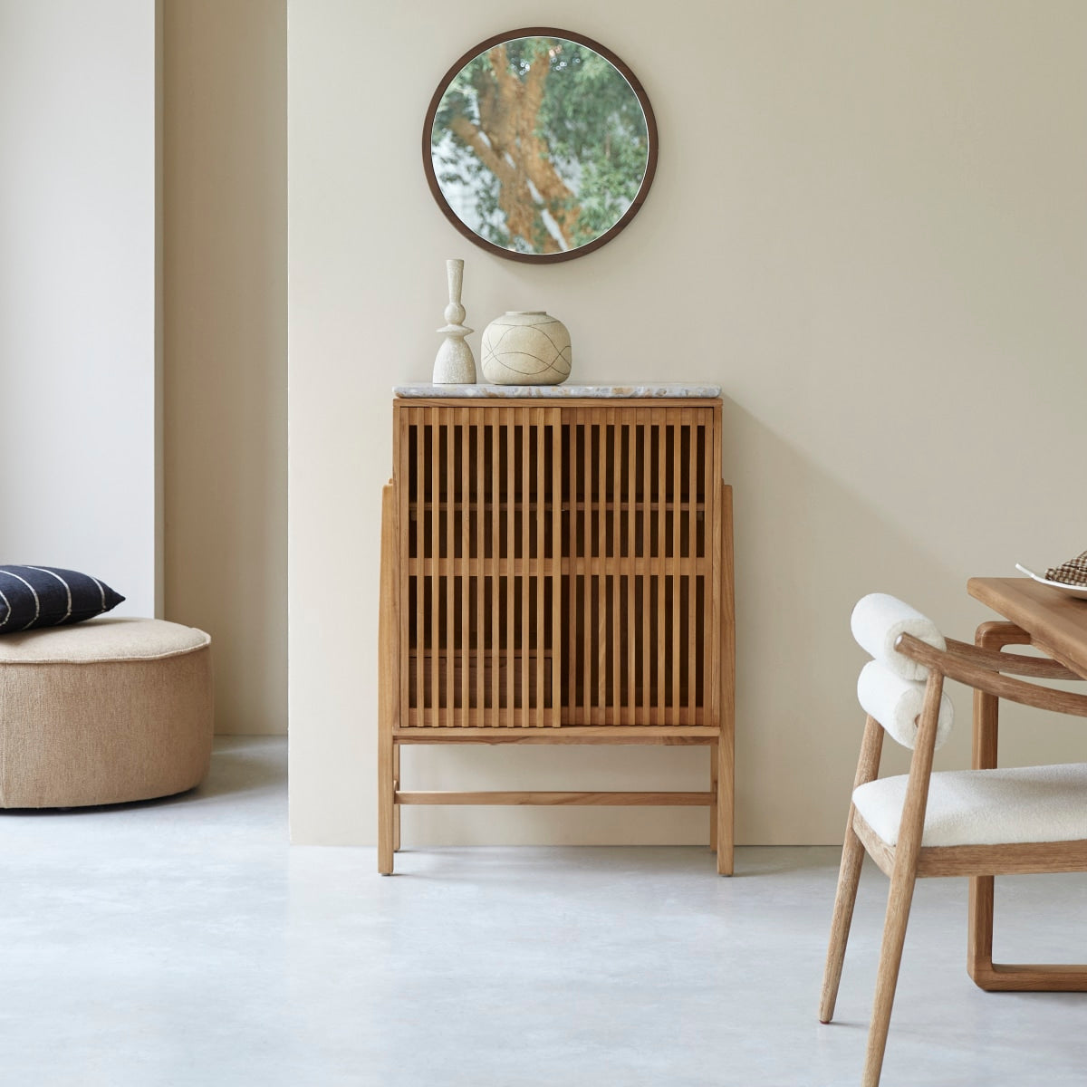 Tikamoon - Dressoir Isaure van massief notenhout en premium terrazzo …
