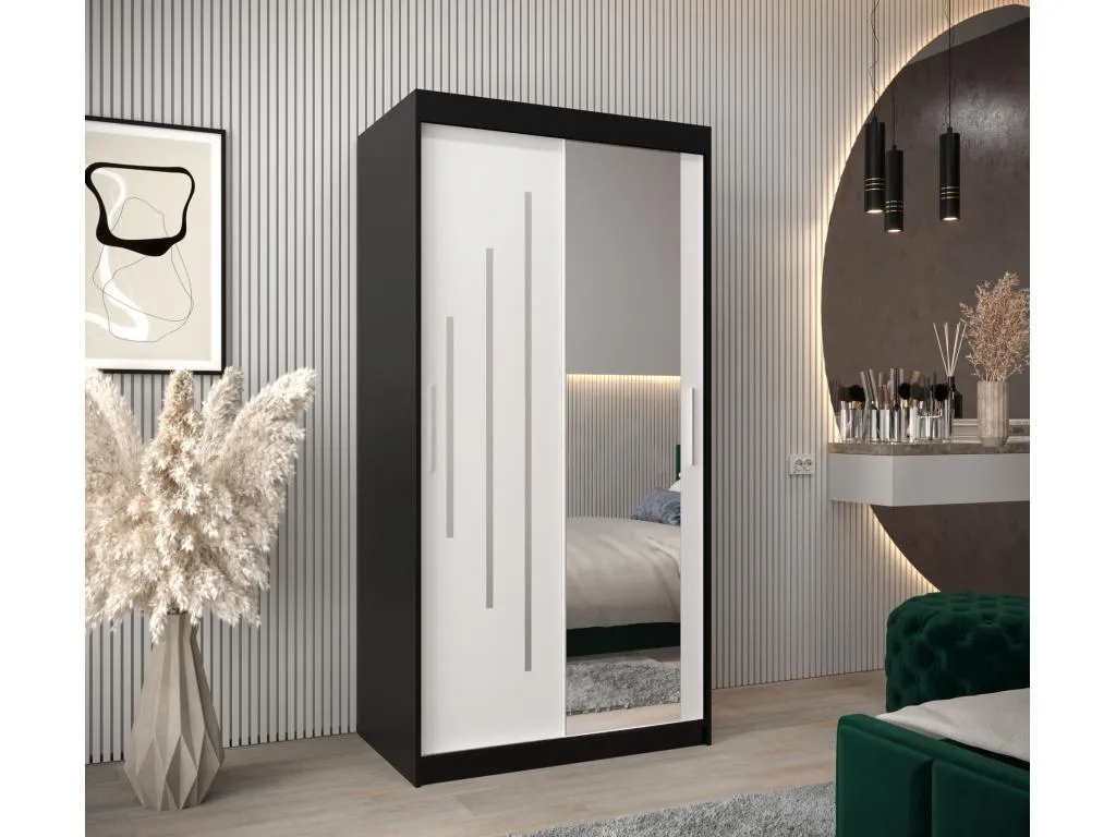 ARMARIO Andreuworldcasa 2 DE PUERTAS CORREDERAS 200/100/62 2 puertas (negro/blanco)