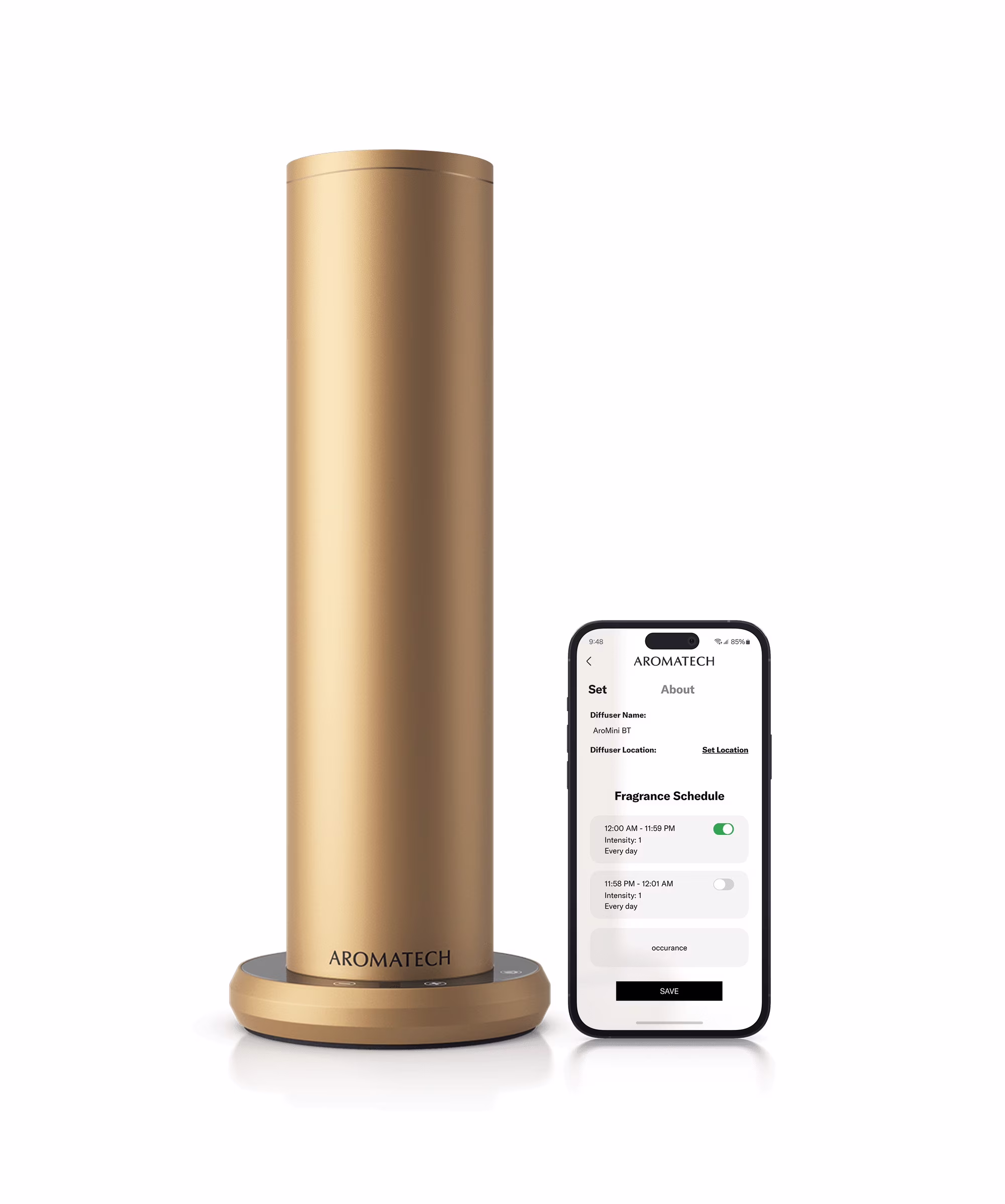 AromaTech New AroMini BT Plus Scent Diffuser w/Bluetooth -C Cold-Air Diffusion Scent Machine for Home, Office, Hotel, Spa -C Nebulizing Diffusion System for Essential Oil Blends (Black) - Image 3