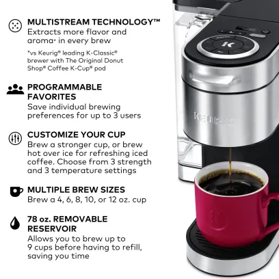Keurig K-Supreme Plus Steel Single-Serve K-Cup Pod Coffee Maker