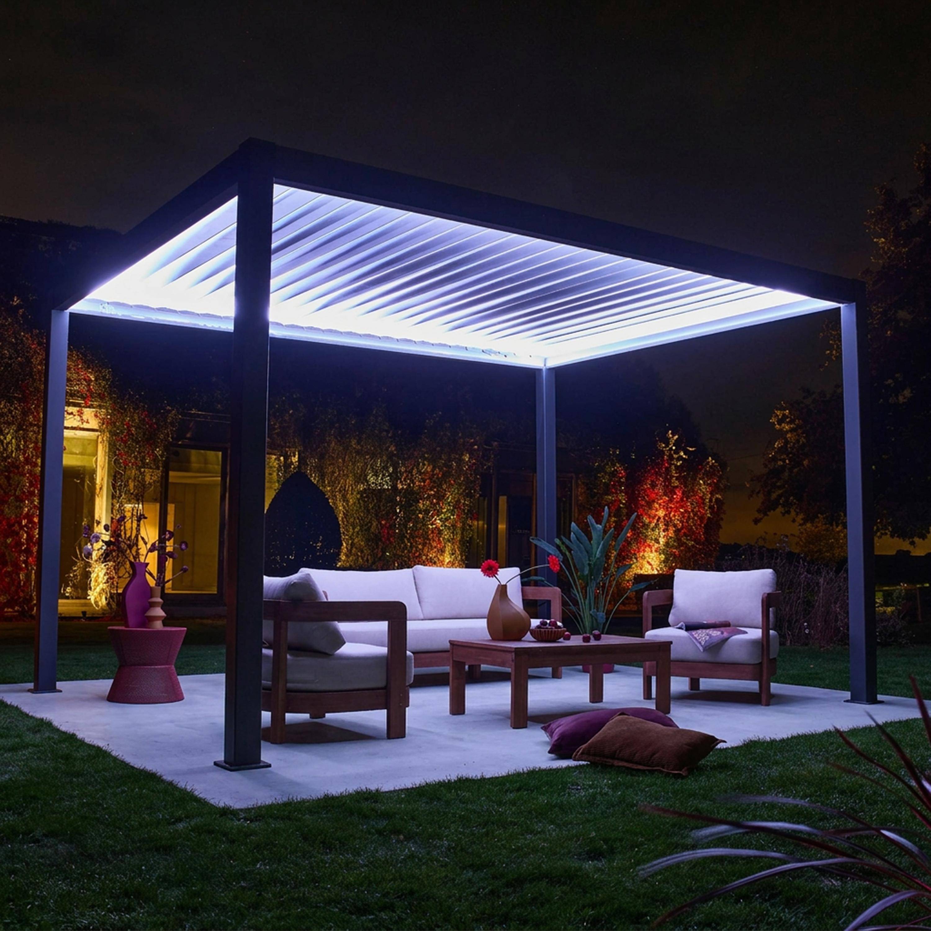 Triomphe 3x4m LED - Pérgola bioclimática de aluminio con iluminación LED 3x4m