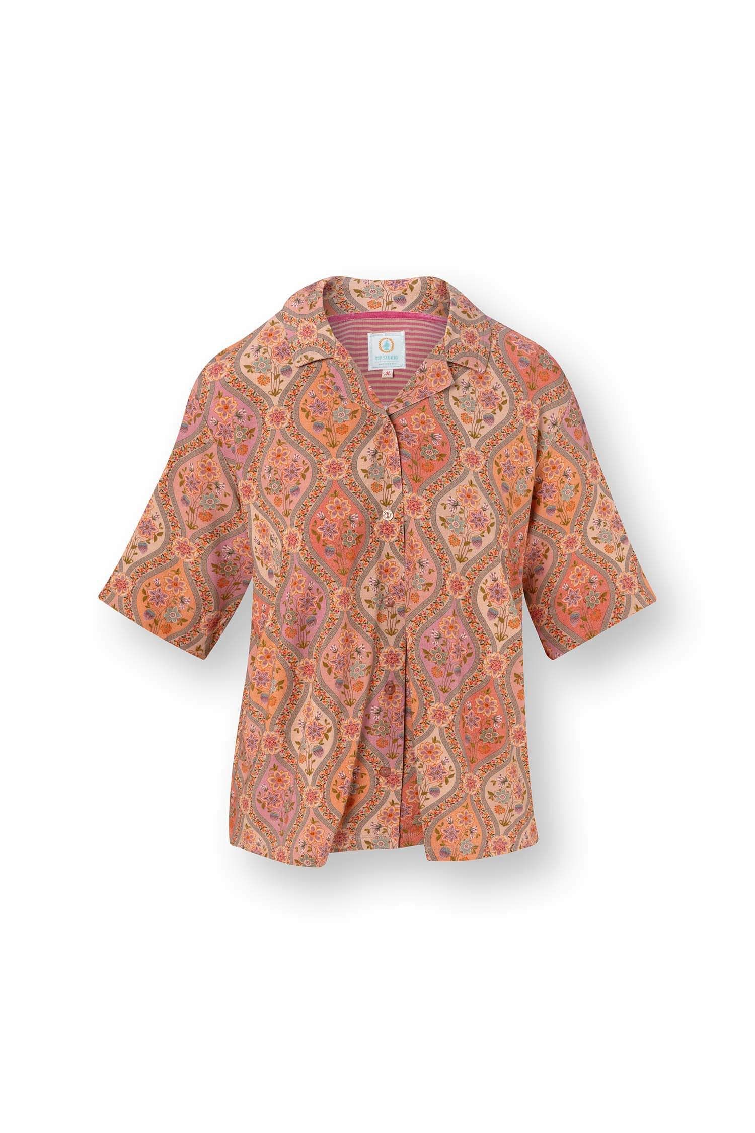 Flora Short Sleeve Top Ornamento Orange